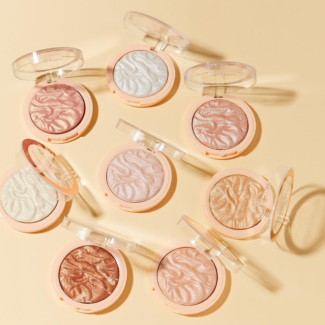 Revolution Beauty, Reloaded Pressed Powder Highlighter, Intensely Pigmented For A High Impact Dewy Finish, Set The Tone, 0.22 Oz