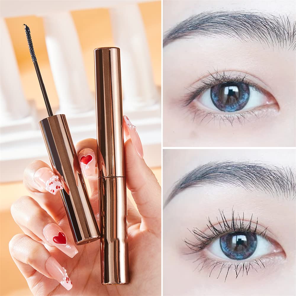 Mini Brush Mascara, For Short And Sparse Eyelashes,Lengthening And Thick, Volume, Long Lasting, Waterproof & Smudge-Proof, All D