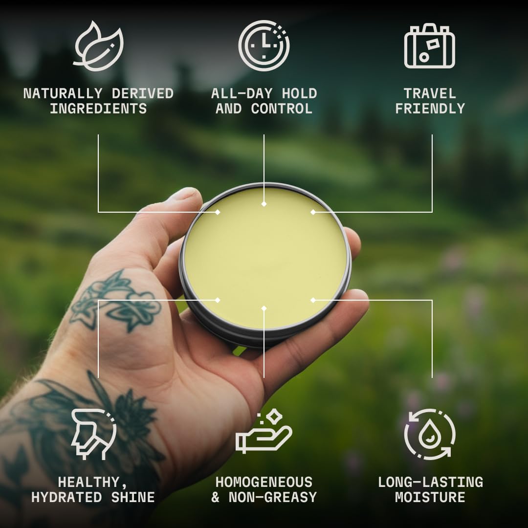 Beard Balm For Men - Leave In Beard Conditioner - Scented Beard Styling Balm Made With Naturally Derived Beard Butter, Argan & J