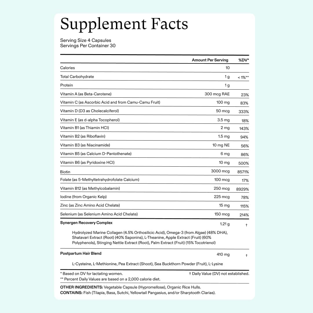 Nutrafol Postpartum Hair Growth Supplements, Clinically Tested For Visibly Thicker Hair And Less Shedding, Breastfeeding-Friendl