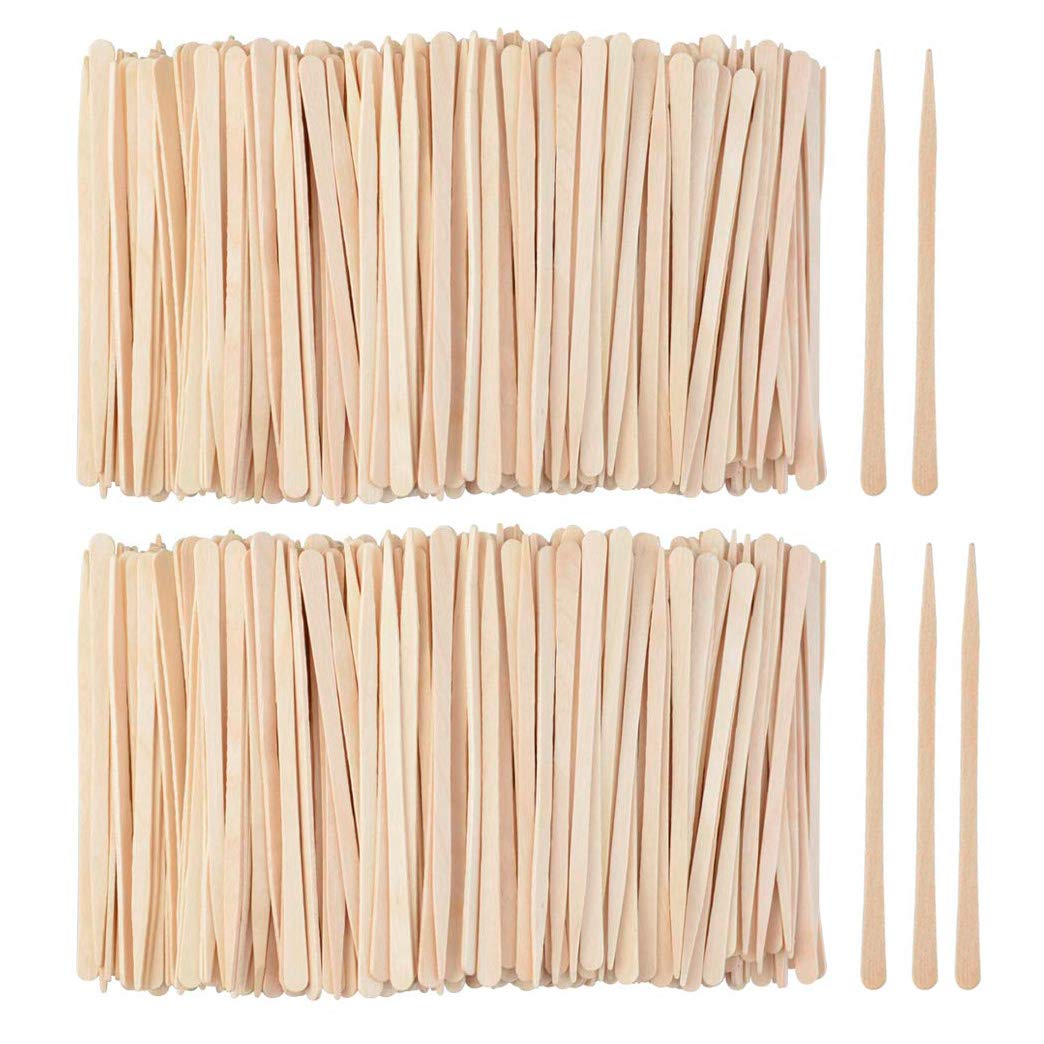 1200 Pack Wooden Waxing Sticks Wax Spatulas Sticks Small Wax Applicator Sticks Wood Craft Sticks Spatulas Applicator for Hair Ey