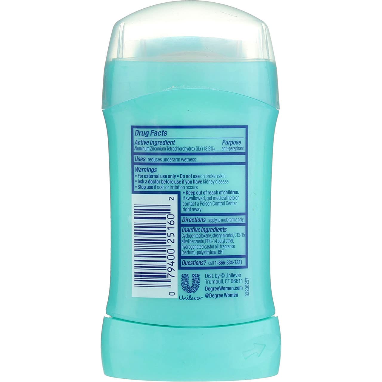Degree Shower Clean Dry Protection Antiperspirant Deodorant Stick, 16 Oz , Blue