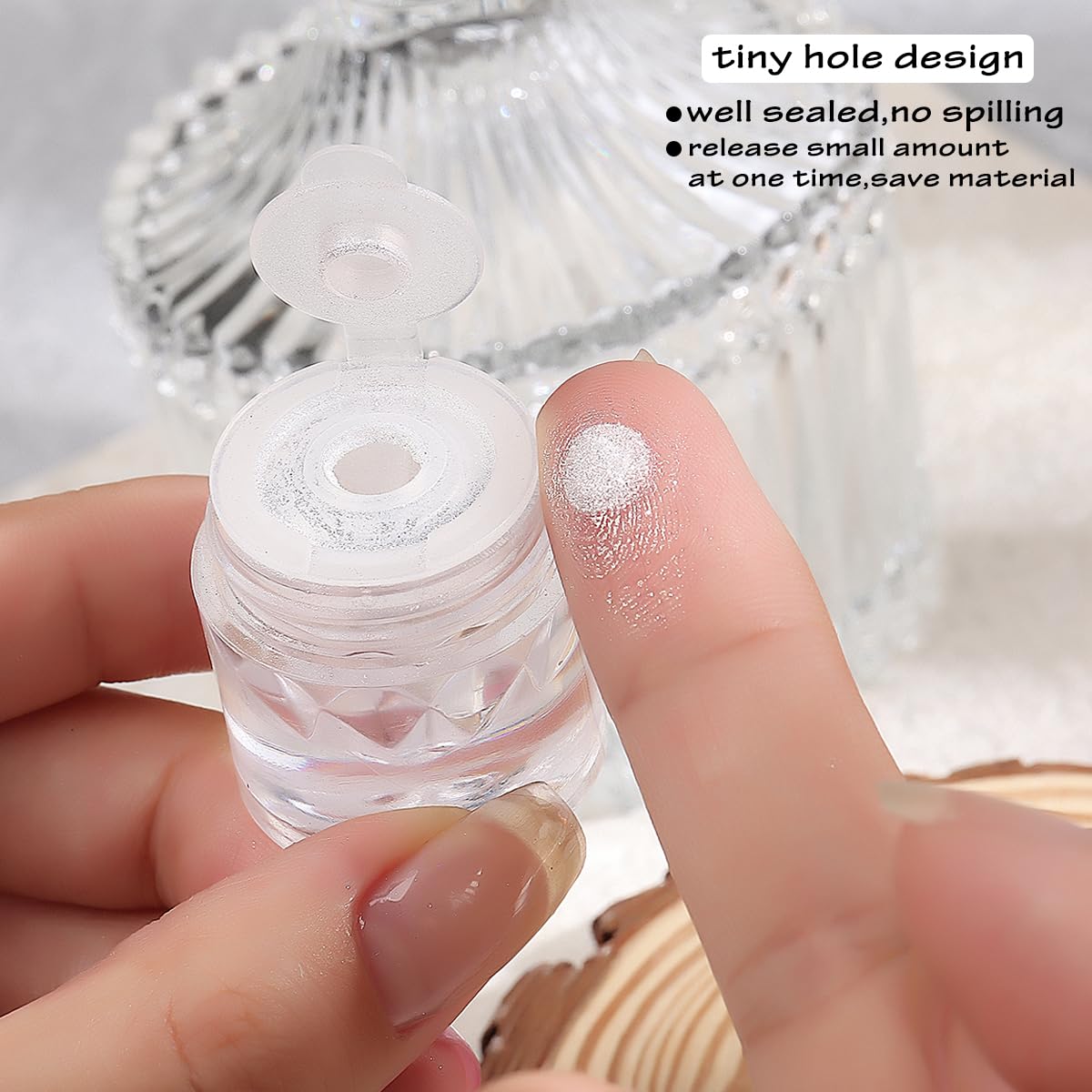 White Chrome Nail Powder, 1Box Pearl Chrome Powder, Opal Rubbing Dust, Glazed Donut Nails Powder, Pearlescent Shell Aurora Pigme