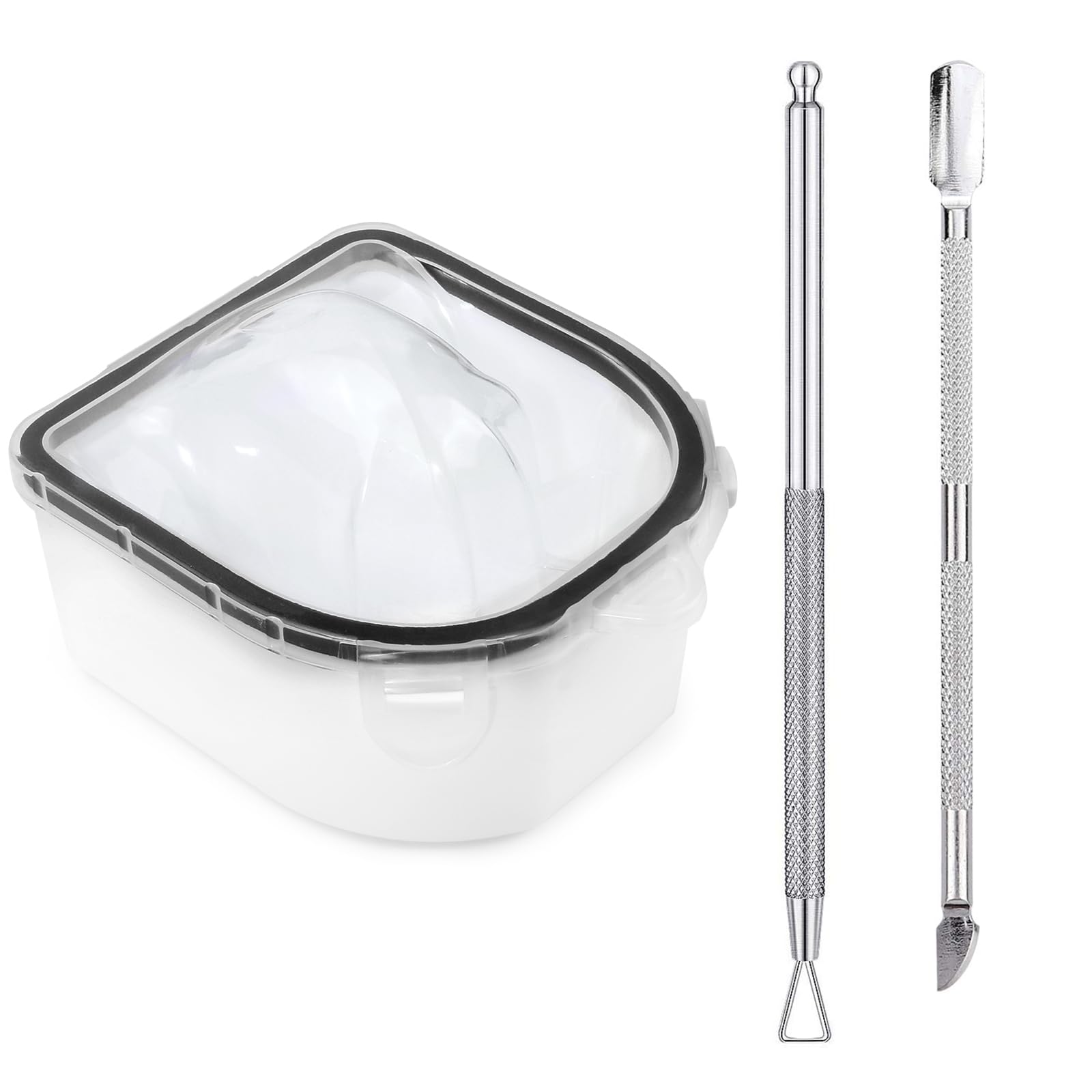 Nail Soaking Bowl, Soak Off Gel Polish Dip Powder Remover Hand Acetone Nail Soak Off Bowl Manicure Bowl with Triangle Cuticle Pe