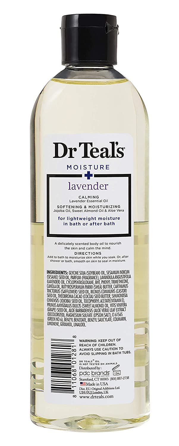Dr. Teals Bath & Body Oil Variety Gift Set (2 Pack, 8.8Oz Ea.) - Soothing Lavender & Ultra Rich Shea Butter - Essential Oils Hyd