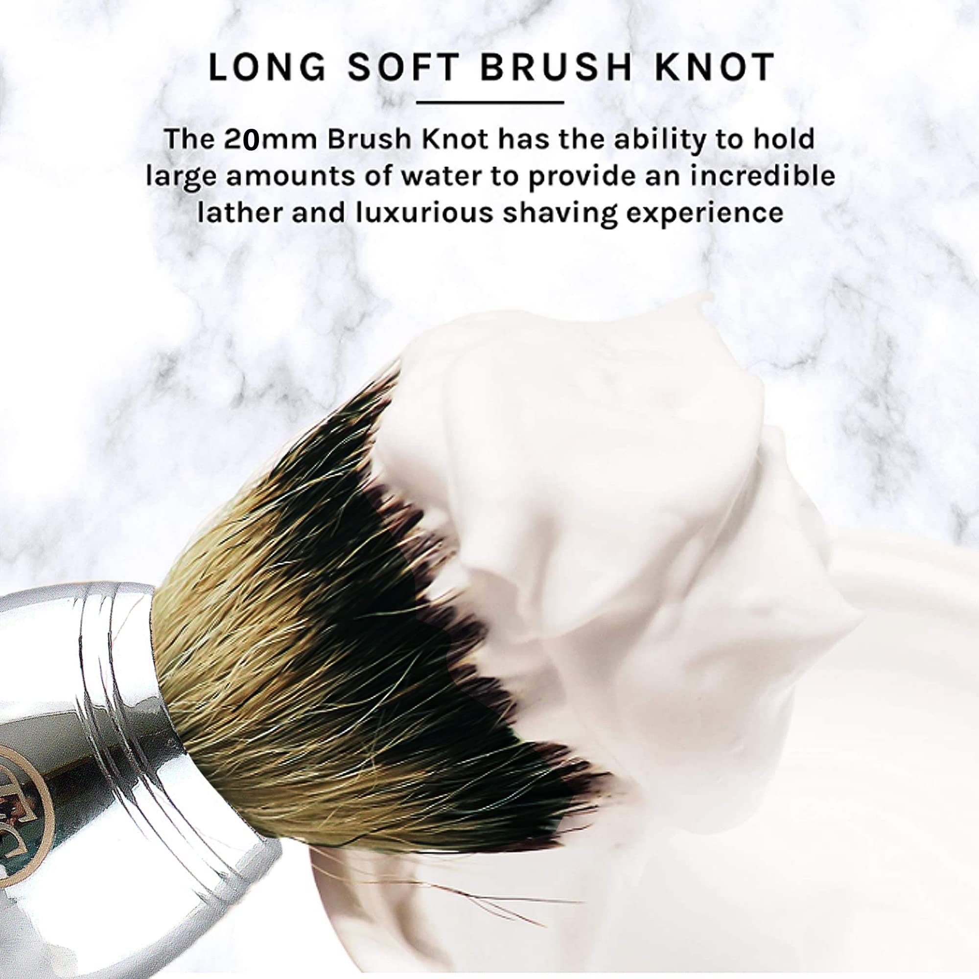 Shaving Brush For Men, Synthetic Hair Chrome Metal Best Brush For Personal And Professional Shaving Hair Salon Tool Gifts For Fr