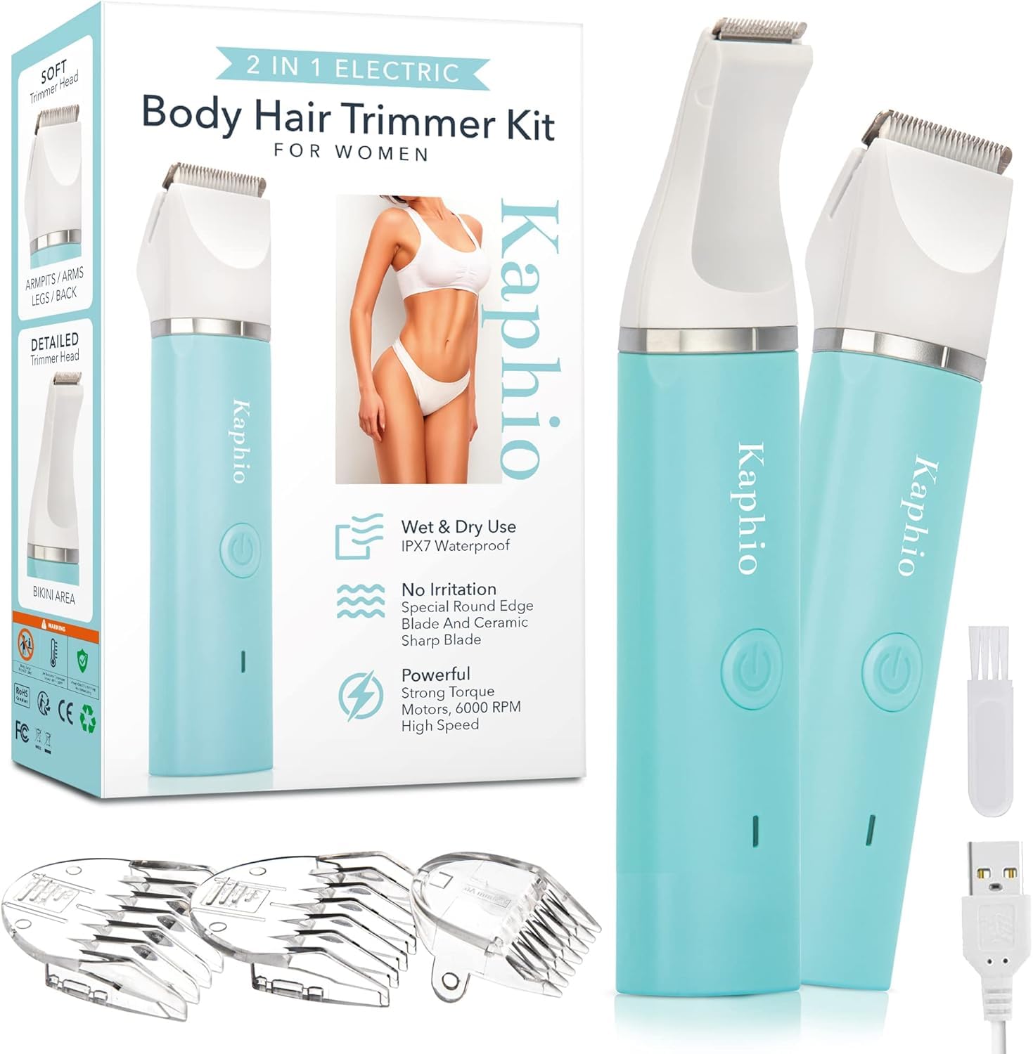 Bikini Trimmer For Women Pubic Hair: Eletctric Razors For Women - Rechargeable Eletctric Shaver For Women - Painless Bikini Trim