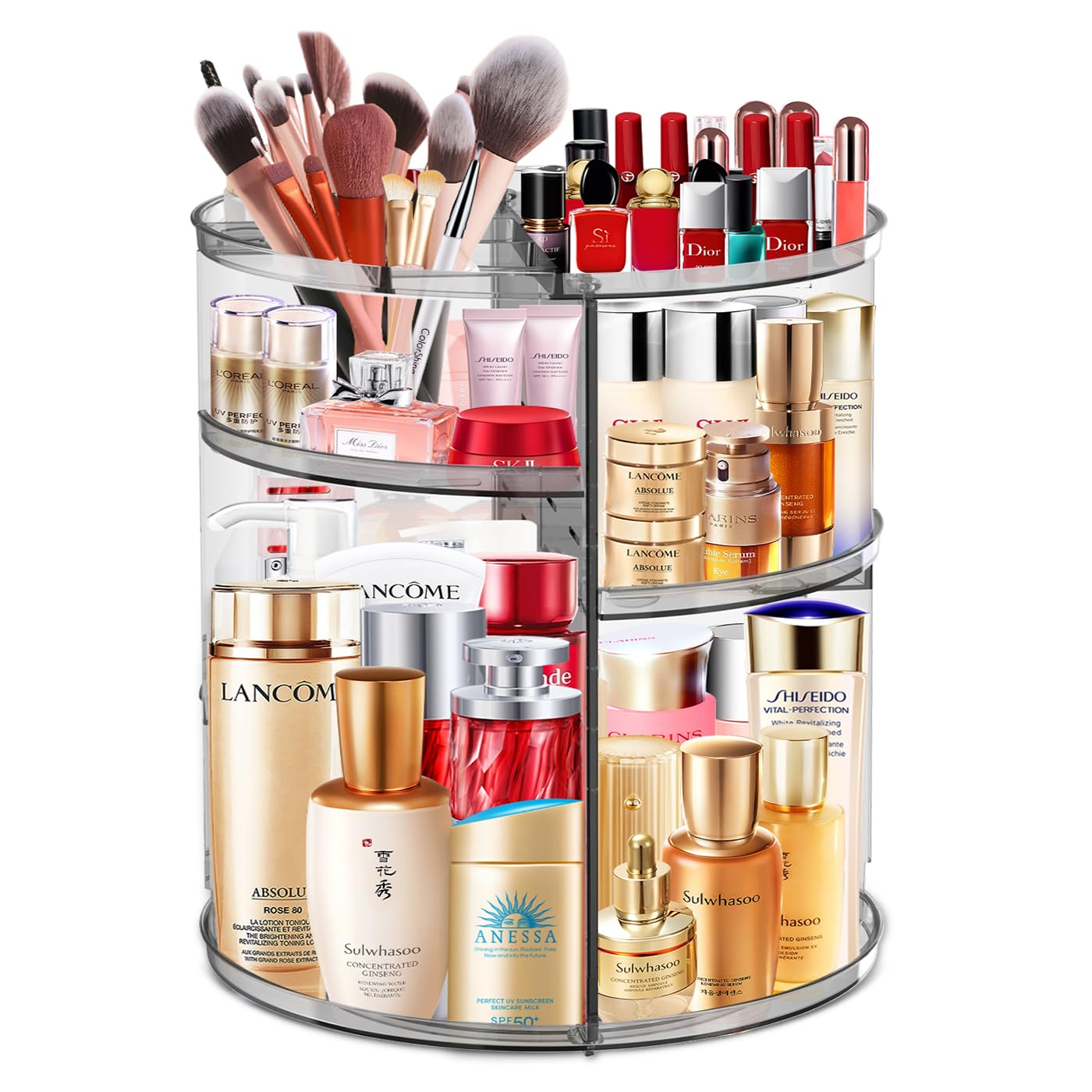 LeeWent 360 Rotating Makeup Organizer, Large Capacity Cosmetics Organizer for Perfume Holder Organizer Countertop DIY Spinning M