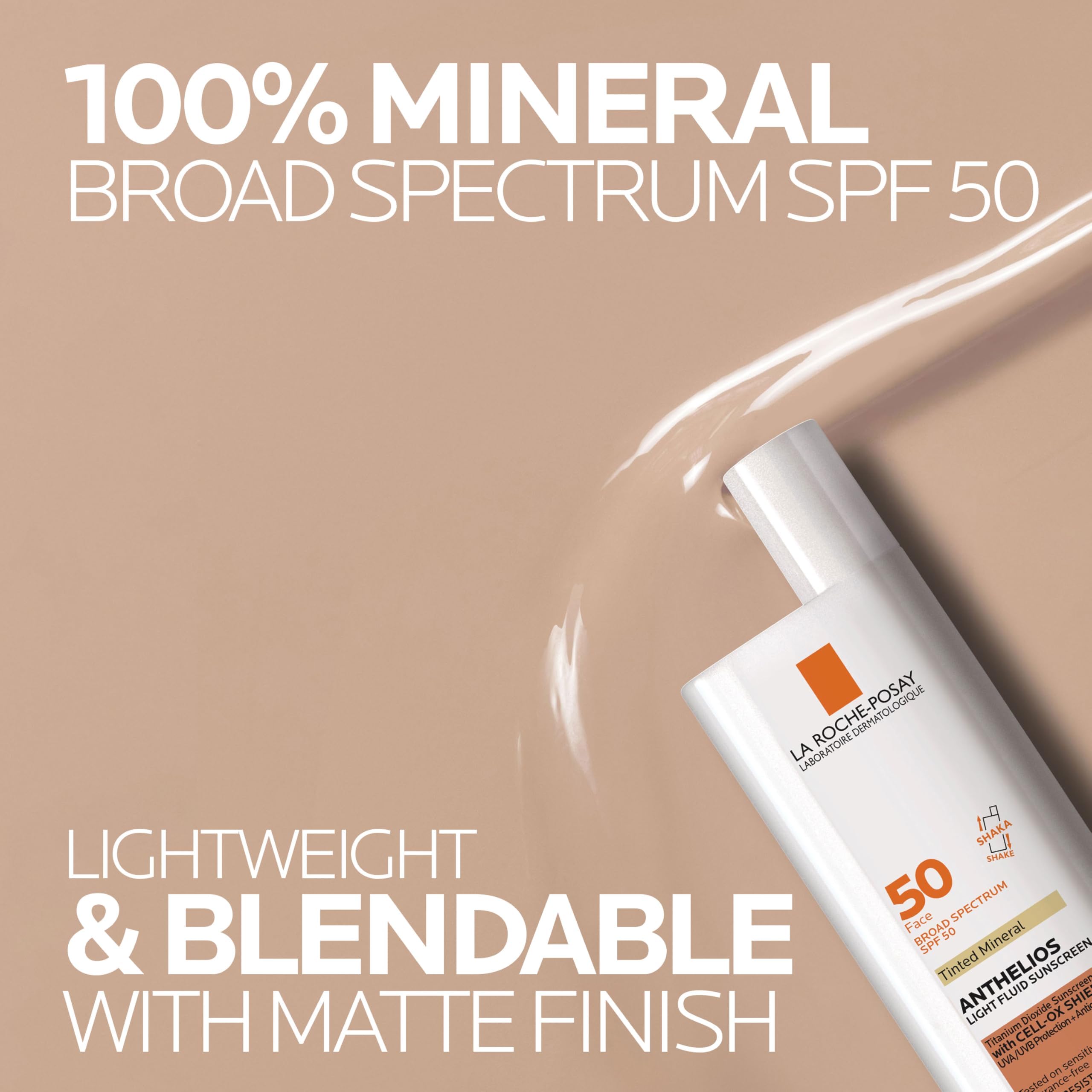 La Roche-Posay Anthelios Tinted Sunscreen Spf 50, Ultra-Light Fluid Broad Spectrum Spf 50, Face Sunscreen With Titanium Dioxide