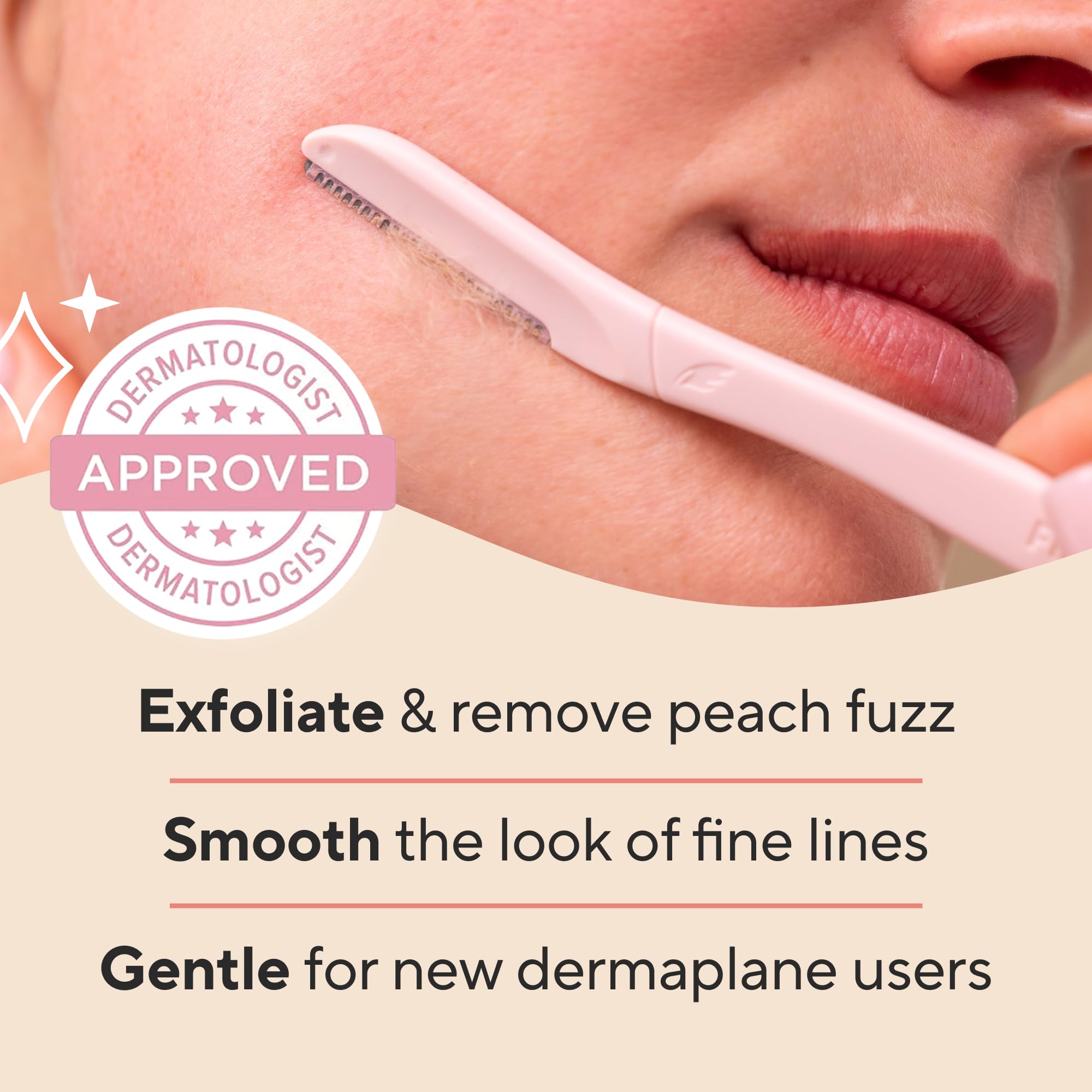 Finishing Touch Flawless Dermaplane Facial Exfoliator And Hair Remover, Facial Hair Removal For Women, 6 Count