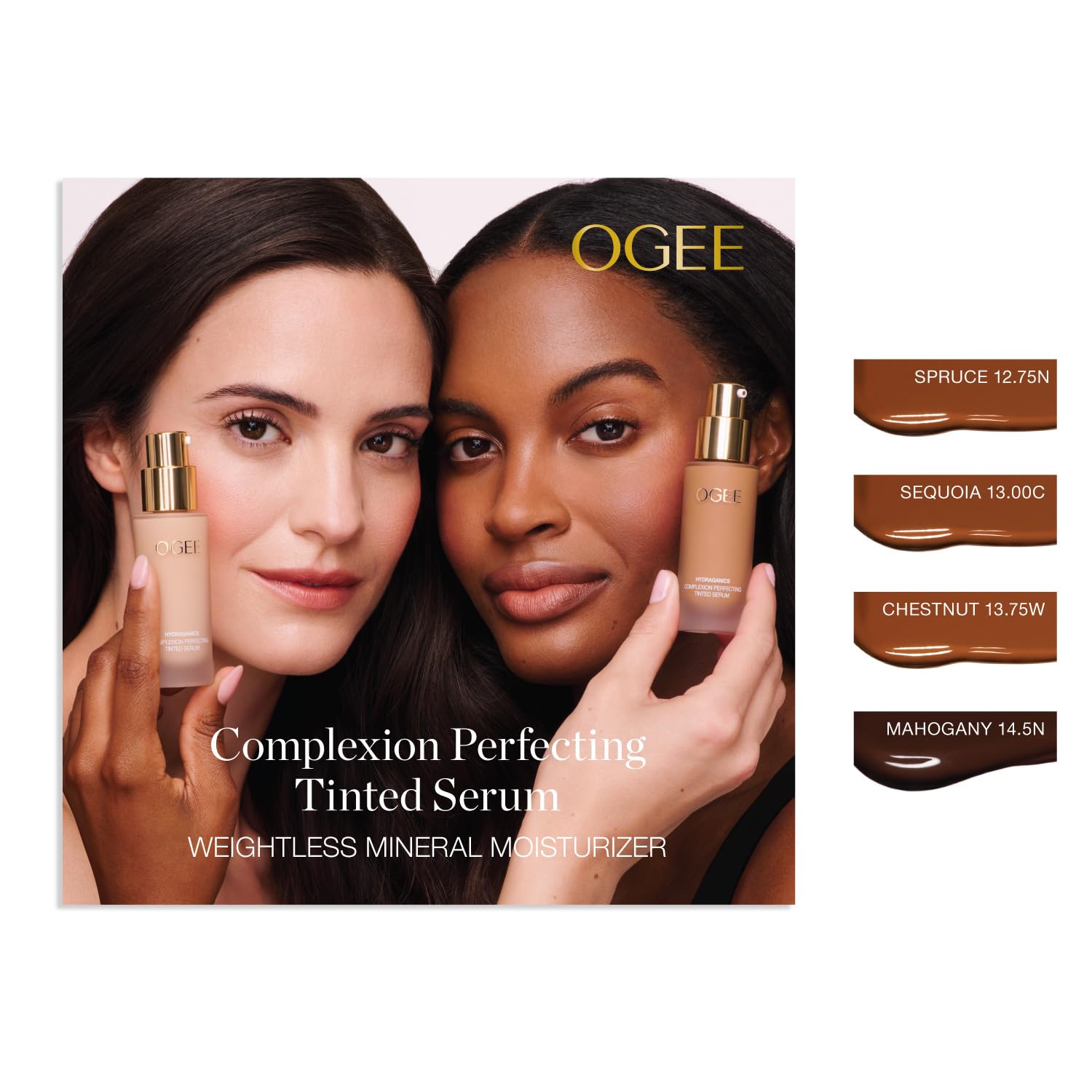 Ogee Complexion Perfecting Tinted Moisturizer For Face (Sequoia 13.0C - Deep Auburn, Copper Undertones) - Lightweight Tinted Ser
