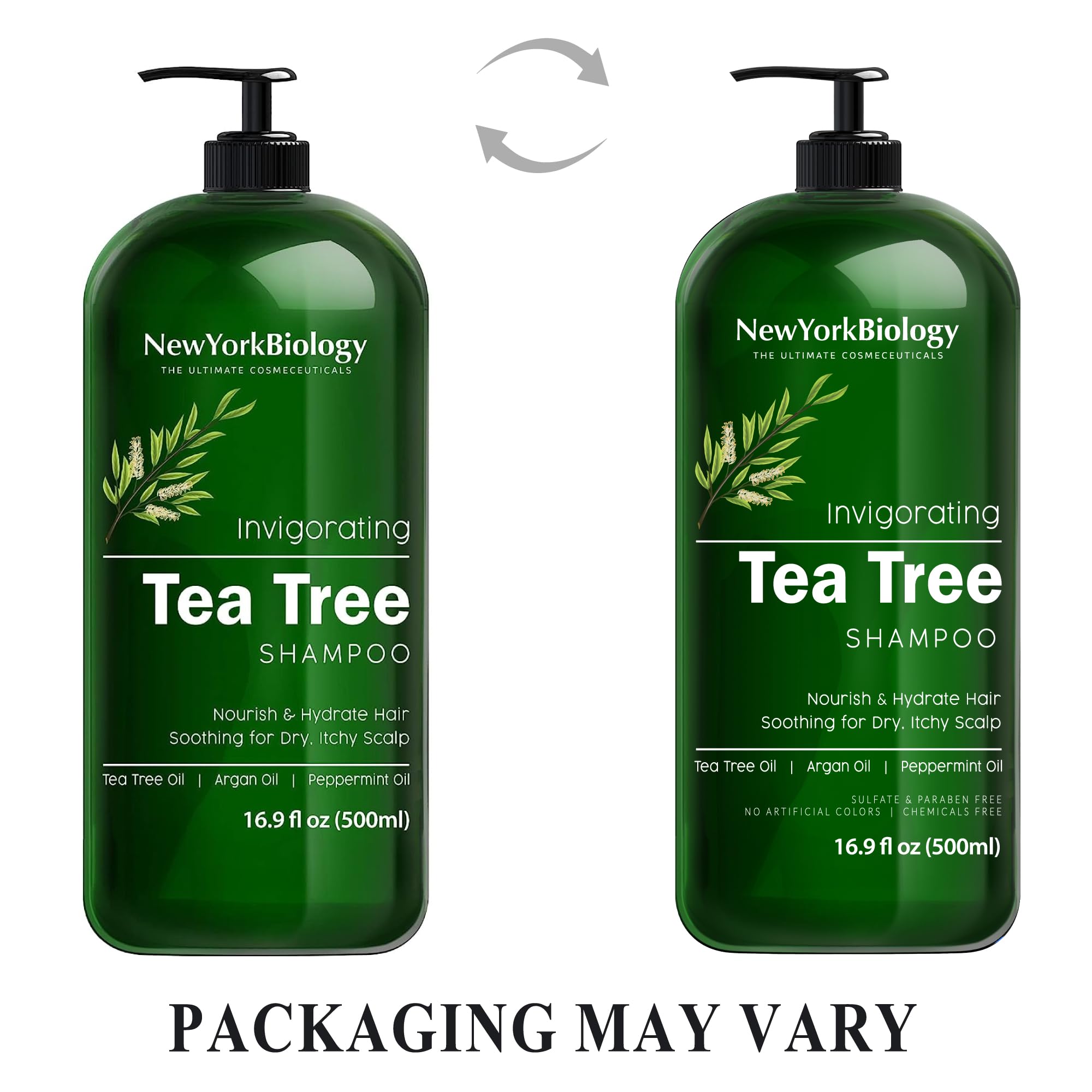 New York Biology Tea Tree Shampoo - Deep Cleanser - Relief For Dandruff And Dry Itchy Scalp - Therapeutic Grade - Helps Promote