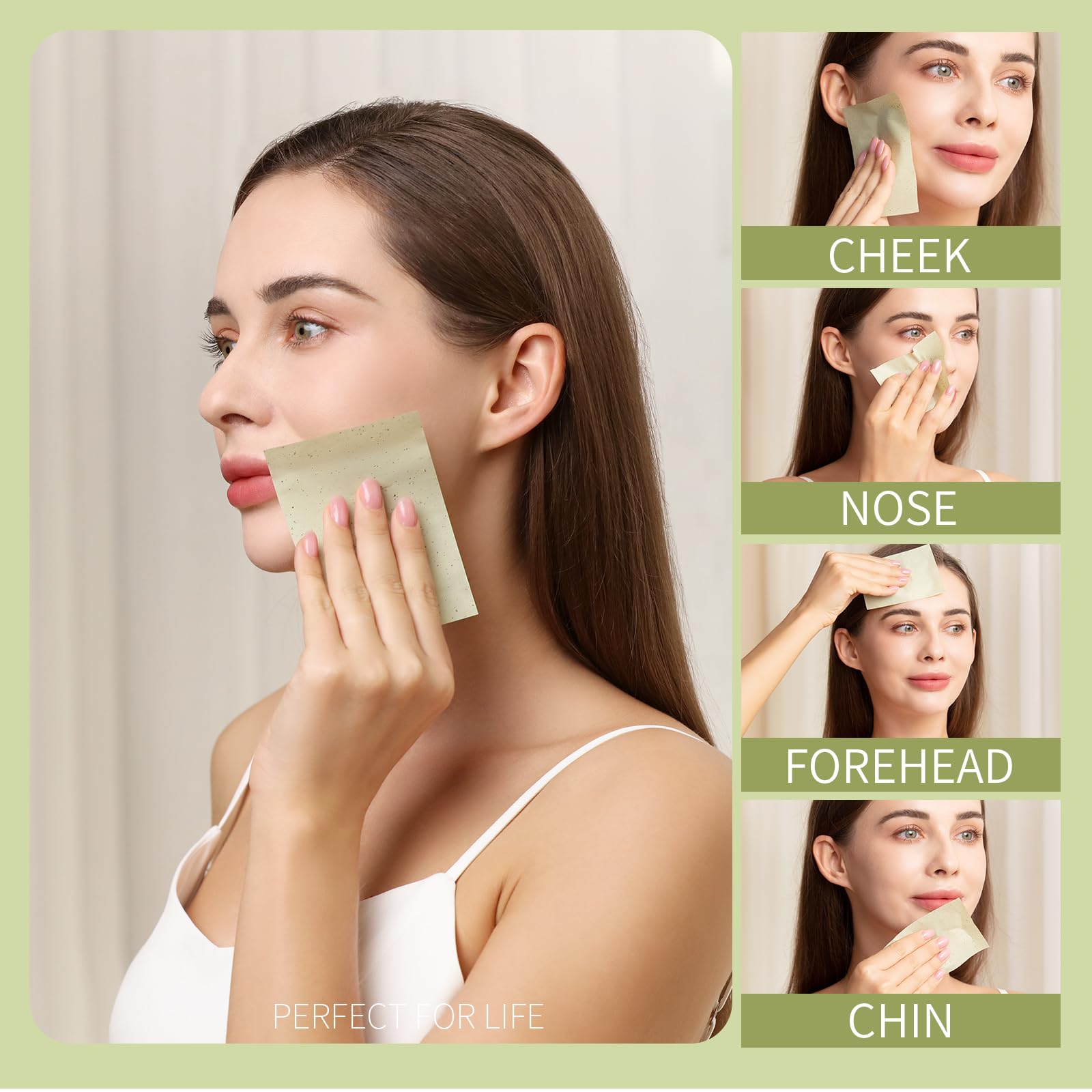 Teenitor Oil Blotting Sheets For Face, 400 Sheets Green Tea Oil Absorbing Sheets Blotting Paper For Oily Skin, Oil Absorbent Pad