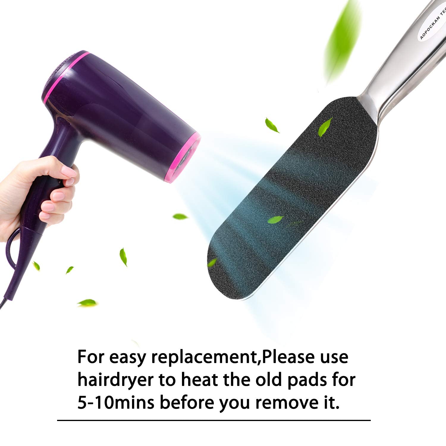 Stainless Steel Pedi File Refill, 100 Grit, Black - Pedicure Refill Pads - Foot Rasp Pad With Removable Glue,Size 5.2'' L X 1.7'