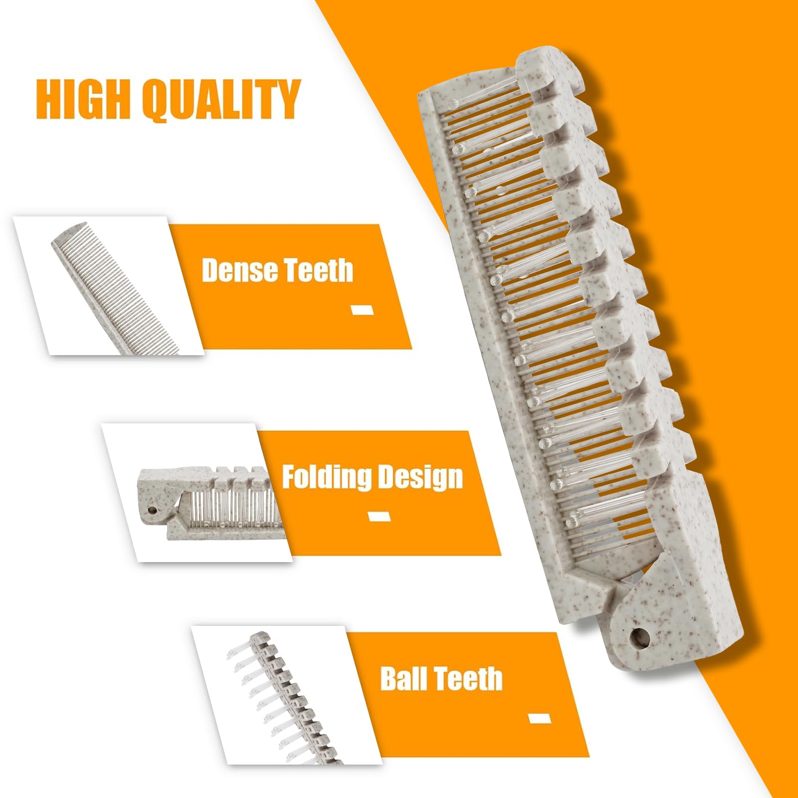 Qjaiune 6Pcs Travel Foldable Anti-Static Hair Comb, Brush & Hairdressing Tools, Mini Pocket & Plastic Folding Comb For Men Women