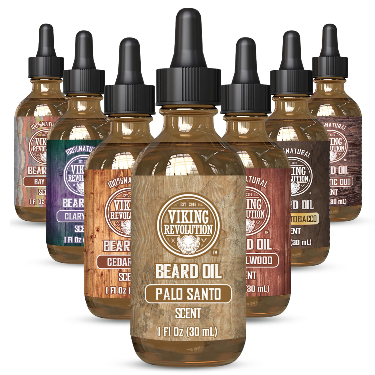Viking Revolution Palo Santo Beard Oil For Men - Natural Mens Beard Oil With Argan Oil And Jojoba Oil - Beard Softener, Strength