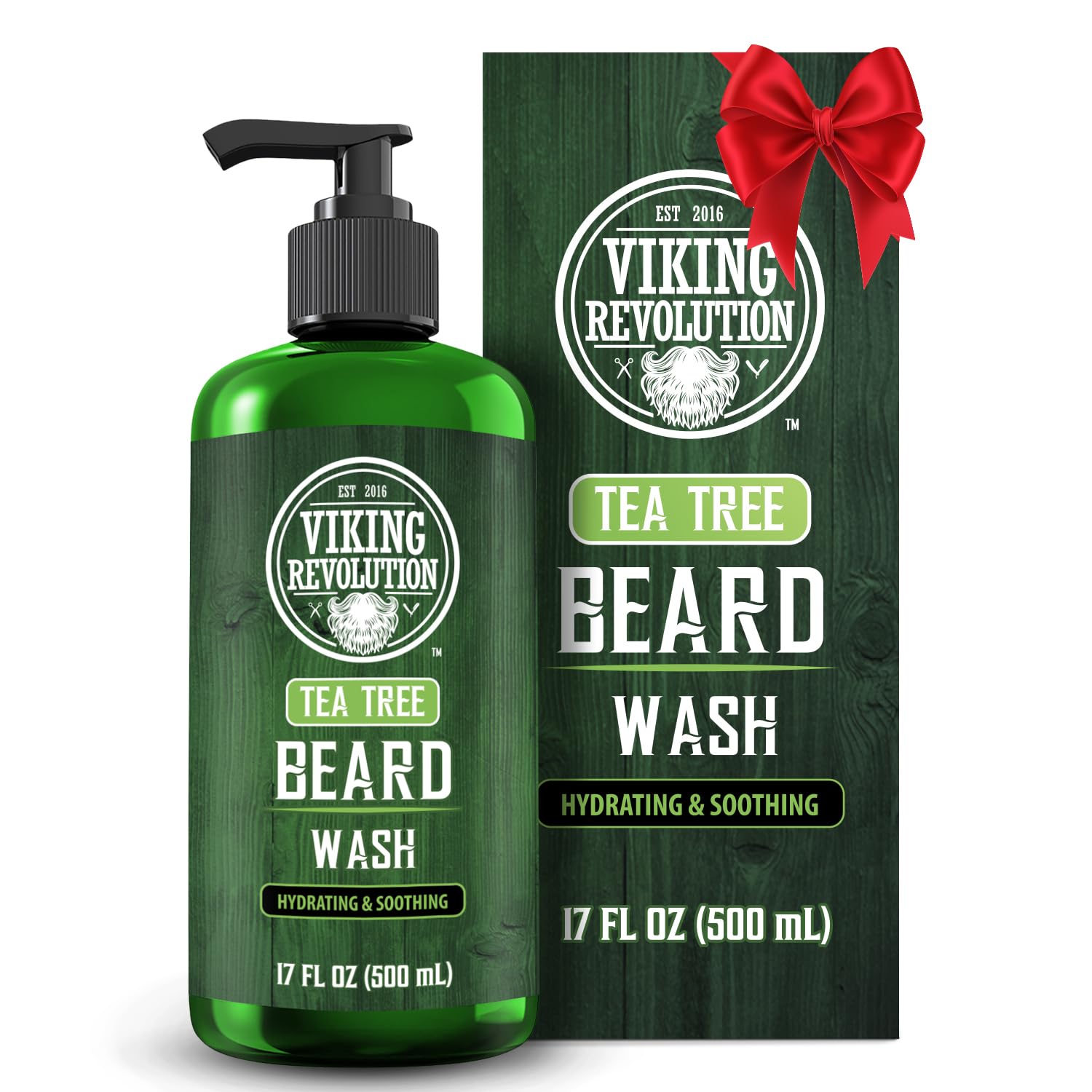 Viking Revolution Tea Tree Beard Wash For Men With Argan Oil And Ginseng Root Extract - Beard Softener And Strengthener Beard Sh