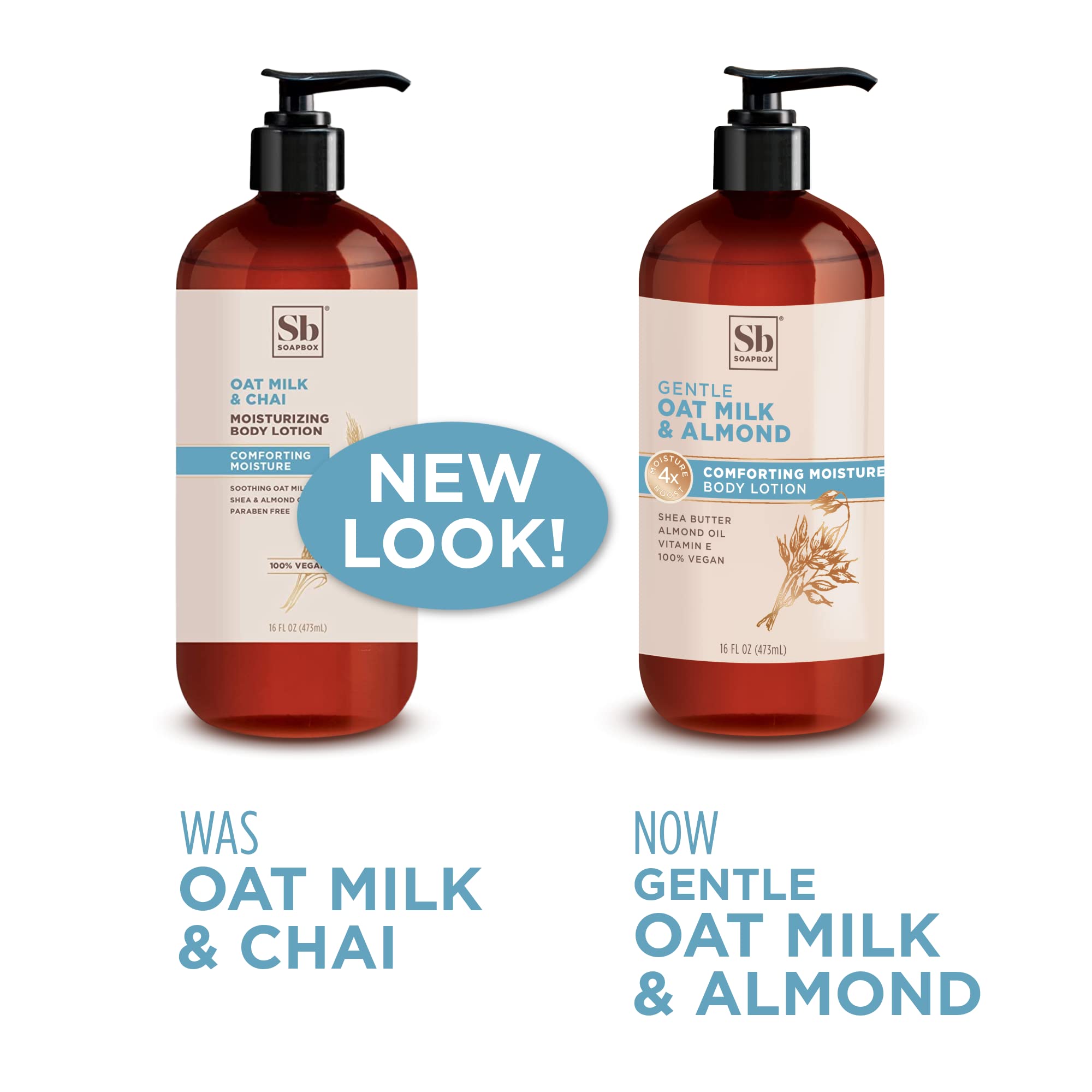 Soapbox Oat Milk & Chai Moisturizing Body Lotion With Shea Butter & Almond Oil | Paraben Free, Cruelty Free, Vegan, Made In The