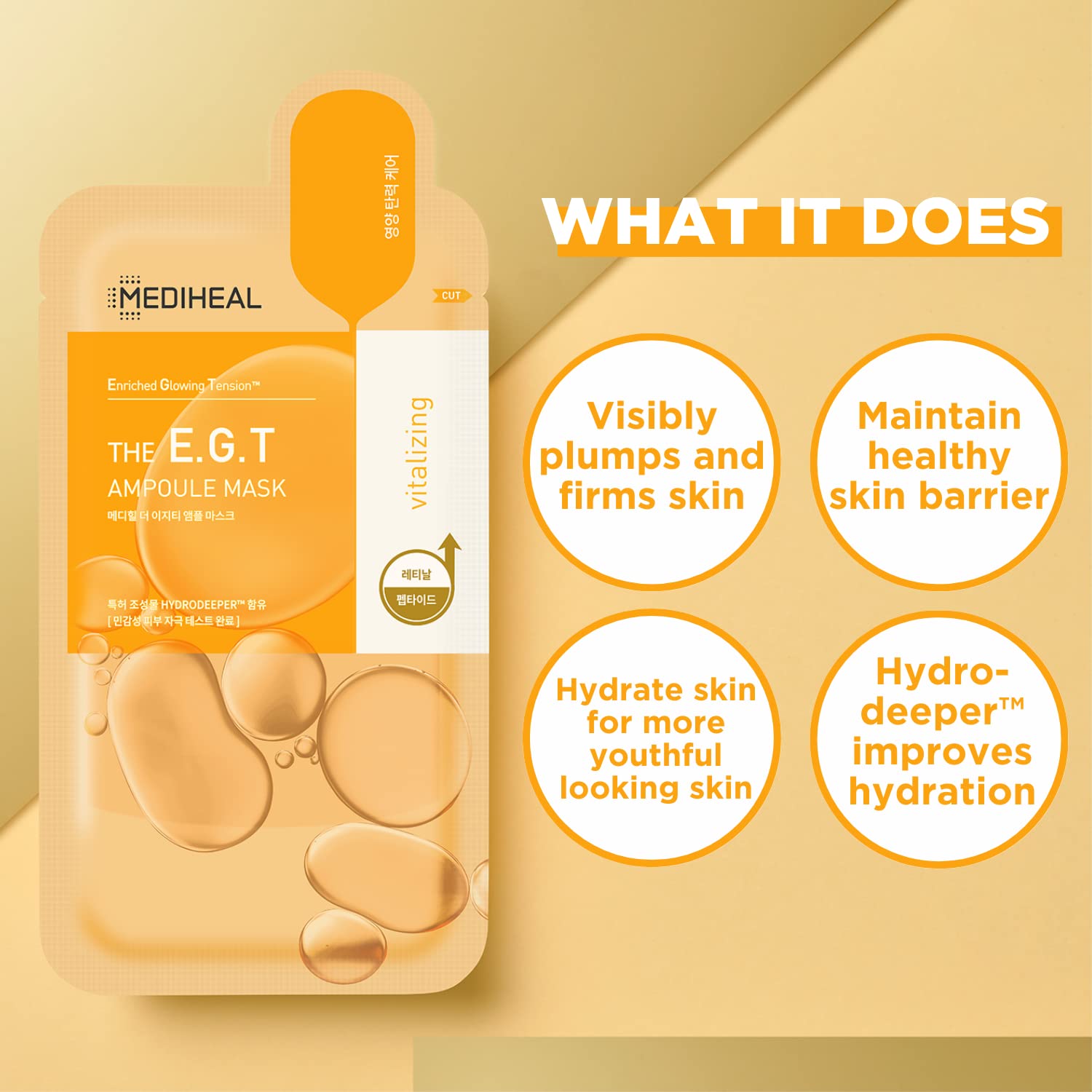 Mediheal Official Best No.1 Korean Sheet Mask - Egt Ampoule Face Mask 10 Sheets For Intensely Nourishing Firming Moisturizing Wi