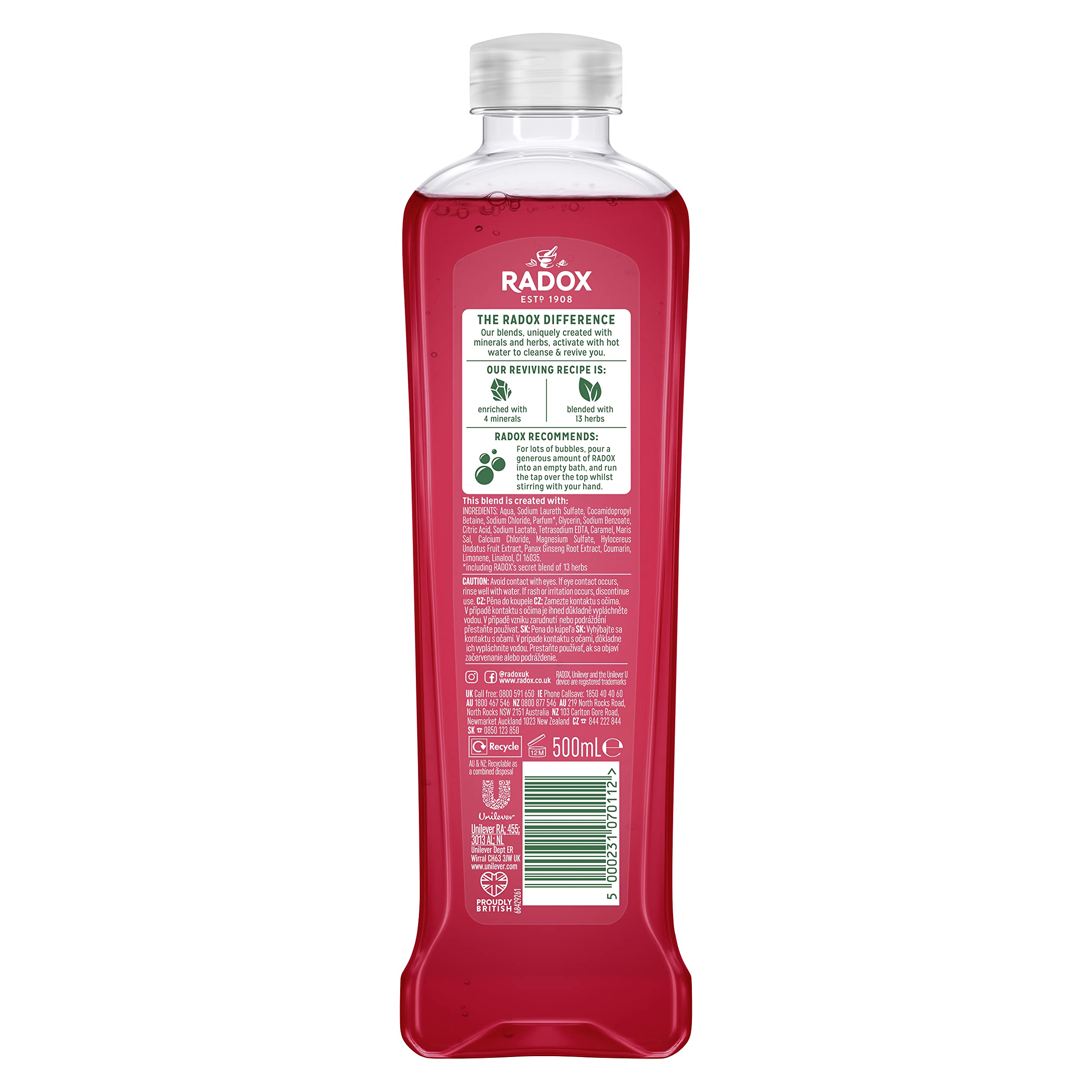 Radox Muscle Therapy Bath Soak With Black Pepper And Ginseng, 500Ml