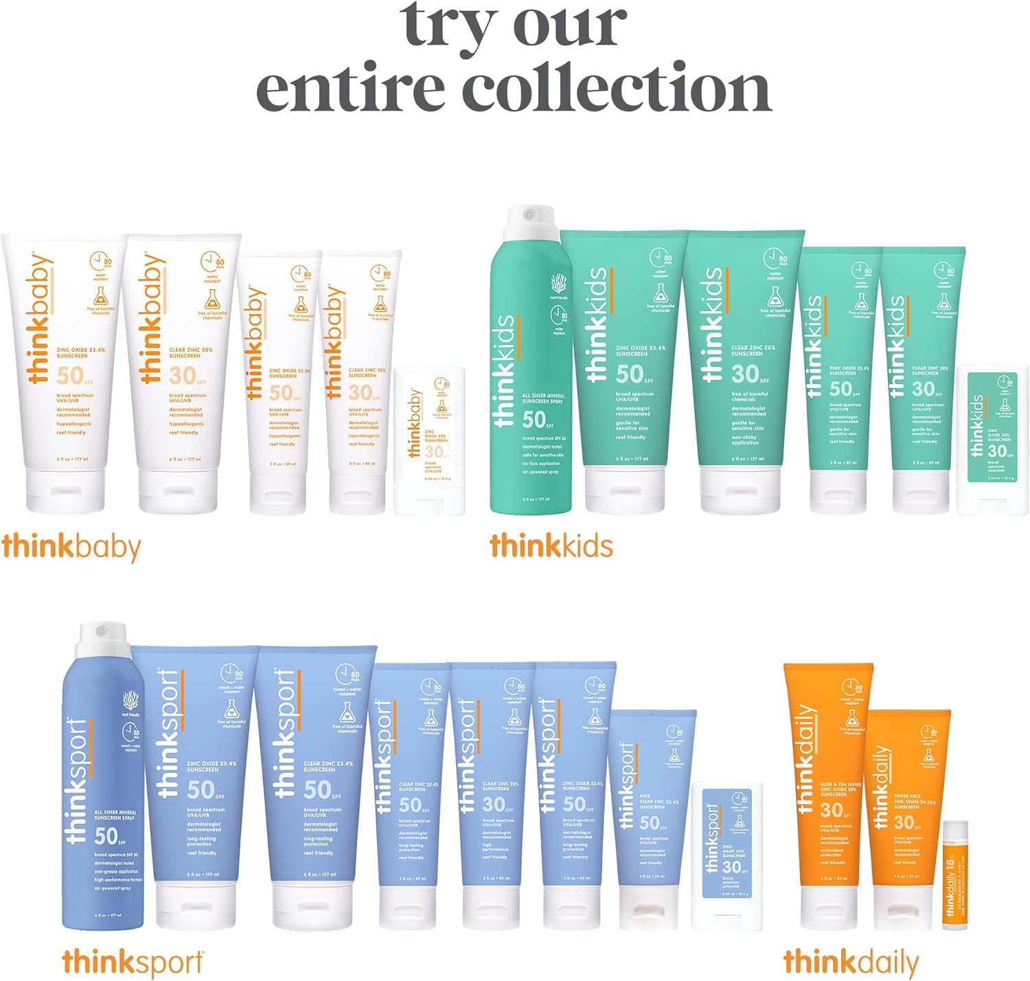 Thinksport Everyday Face Spf 30 Mineral Sunscreen     Safe, Natural Facial Sun Cream For All Skin Tones - Water Resistant Uva/Uv