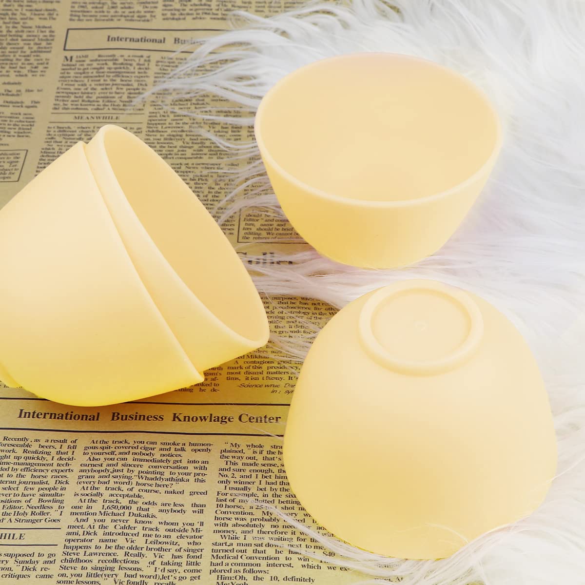 Fercaish 4Pcs Diy Face Mask Mixing Bowl, Microwavable Silicone Facial Mud Bowl Cosmetic Beauty Tool For Home Salon (Yellow)