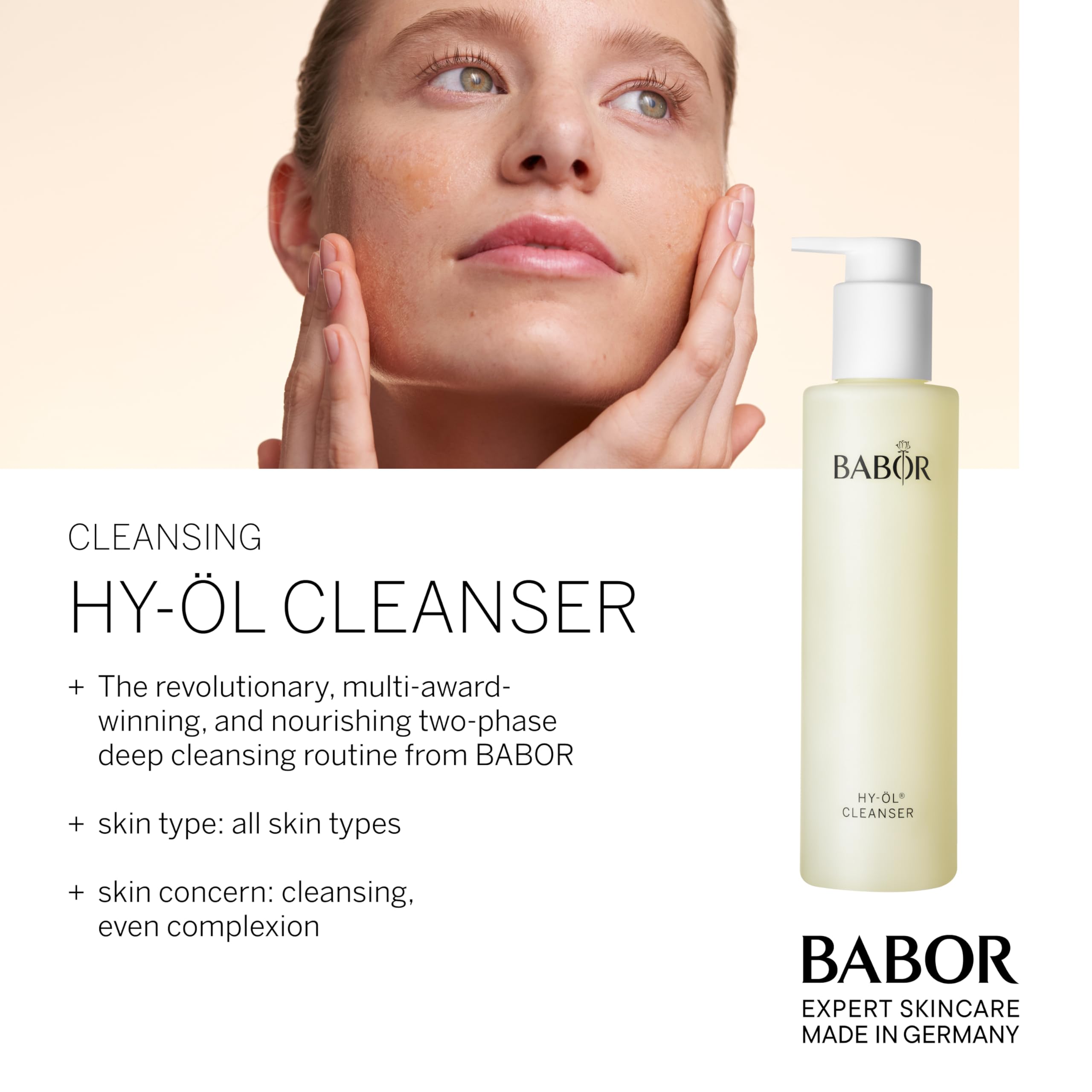 Babor Hy-Ol Cleanser, Facial Oil Cleanser, Gentle Cleansing Oil Removes Make Up & Impurities, Safe For Sensitive Skin Promoting