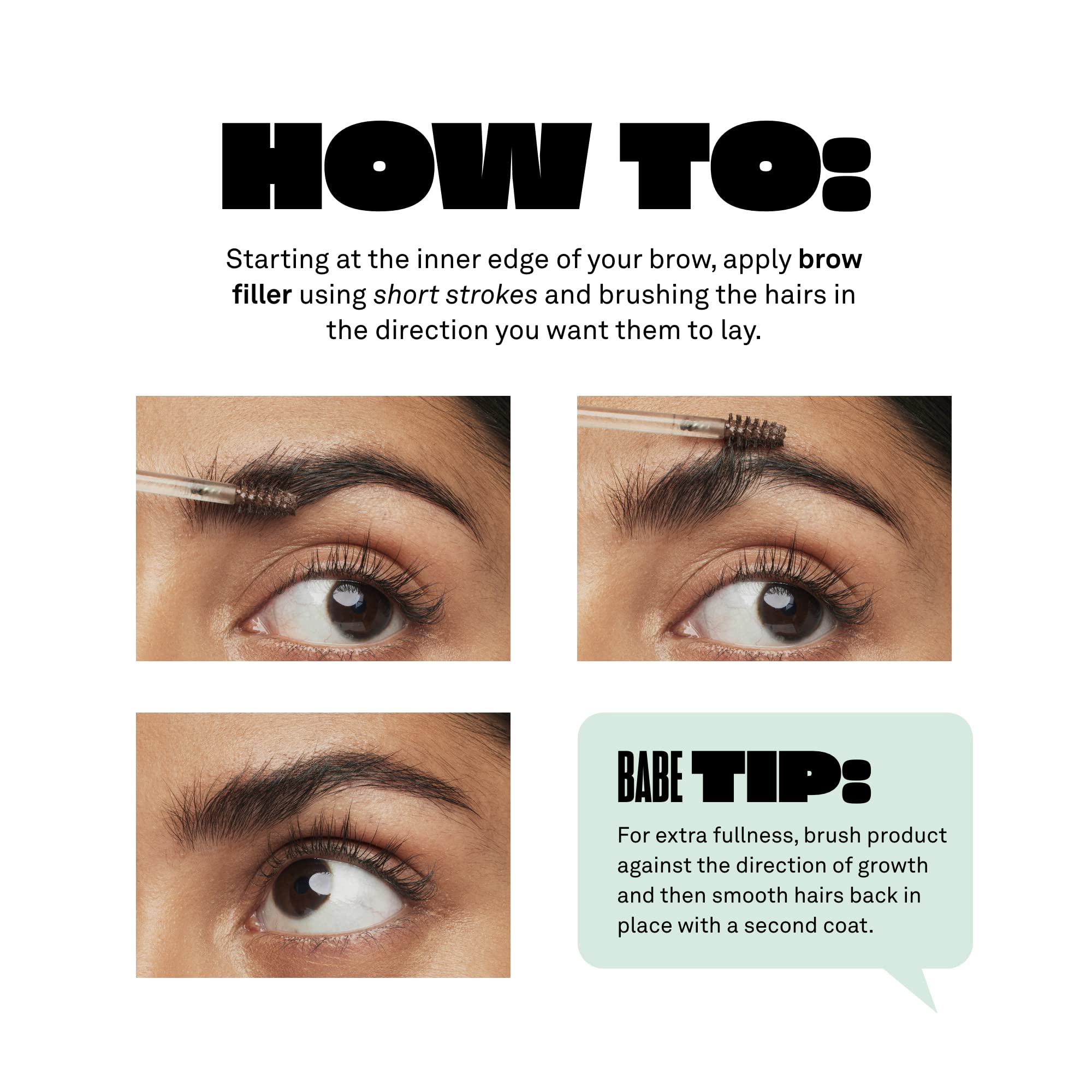 Babe Original Volumizing Eyebrow Filler For Thicker Brows - Tinted Brow Gel With Peptides & Biotin, Smudge Resistant Brow Mascar