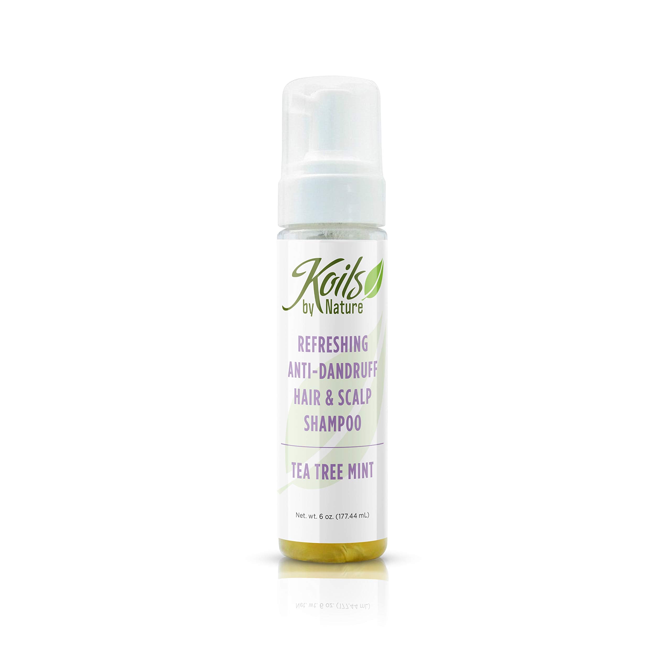 Koils By Nature Refreshing Anti Dandruff Shampoo Tea Tree Mint | 6Oz | Relieves Itchy Scalp, Moisturizes Hair & Promotes Hair Gr