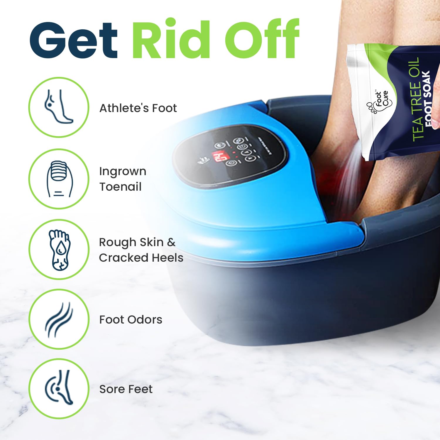 Tea Tree Oil Foot Soak With Epsom Salt - For Toenail Repair, Athletes Foot, Softens Calluses, Soothes Sore & Tired Feet, Nail Di