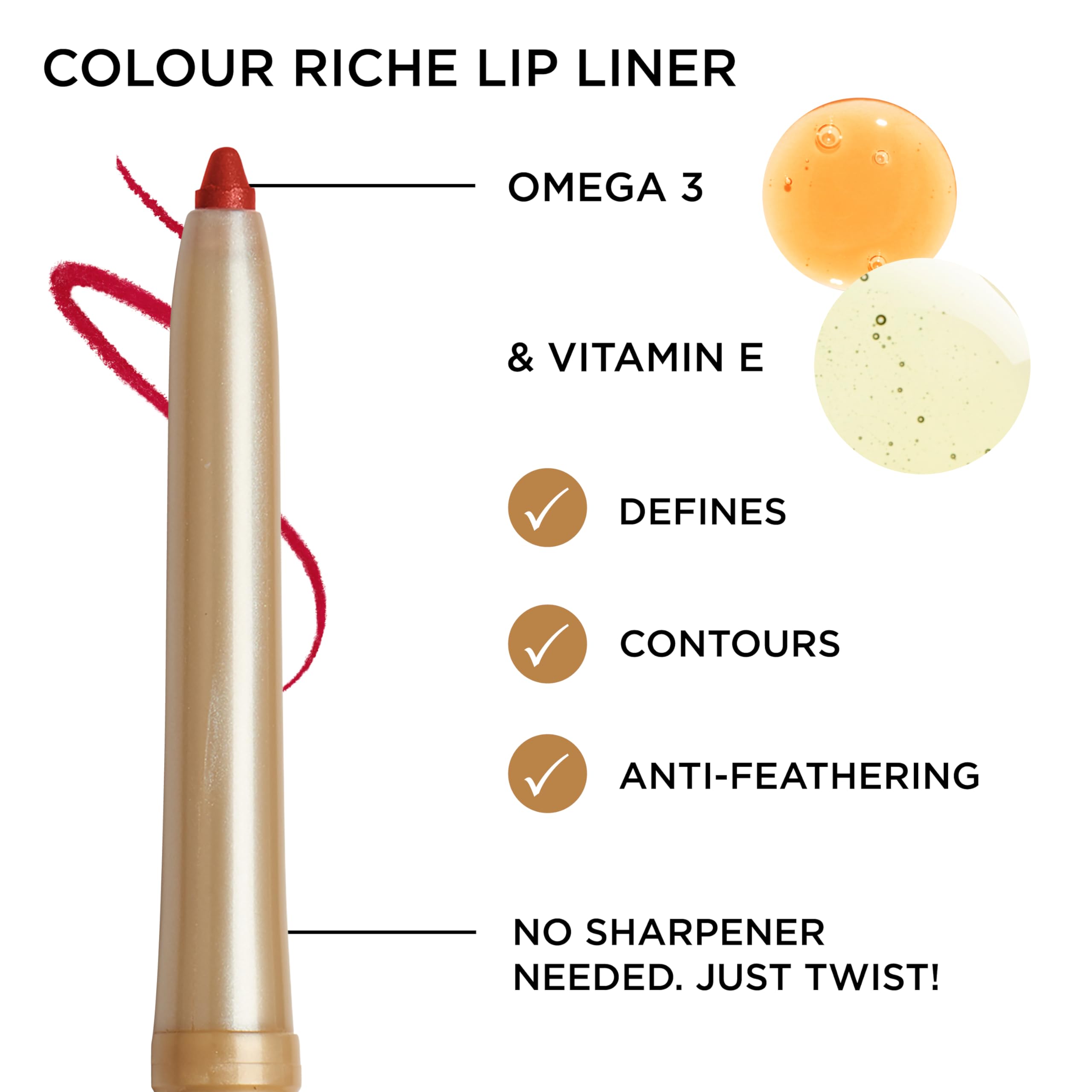 L'Oreal Paris Colour Riche Lip Liner Pencil, Creamy Lip Liner With Omega 3 And Vitamin E, 783 More Chocolate (Brown)