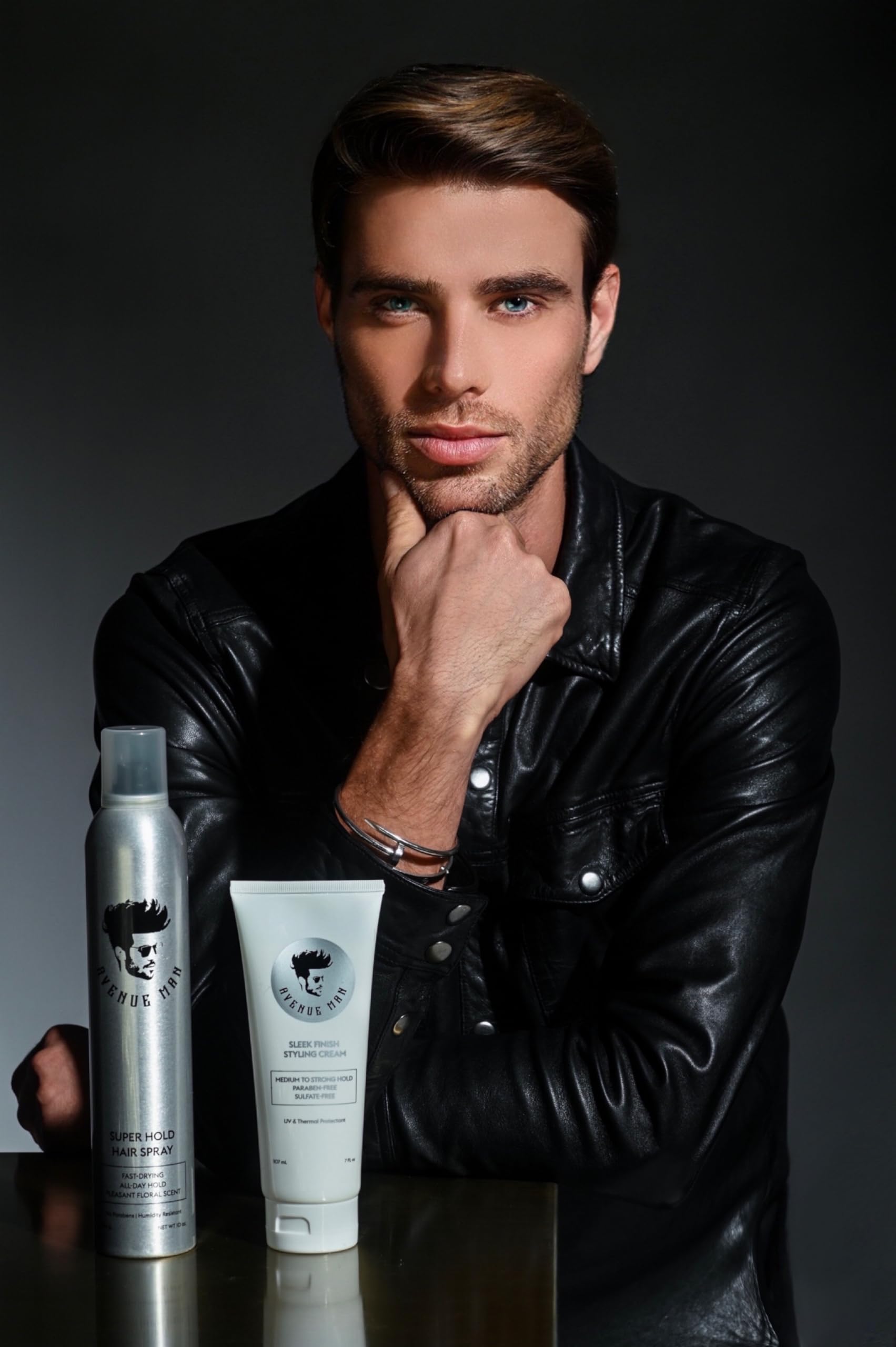 Avenue Man Sleek Finish Styling Cream - Natural & Firm Hold Hair Products With Herbal Extracts For Slick Back Hair Styles - Para