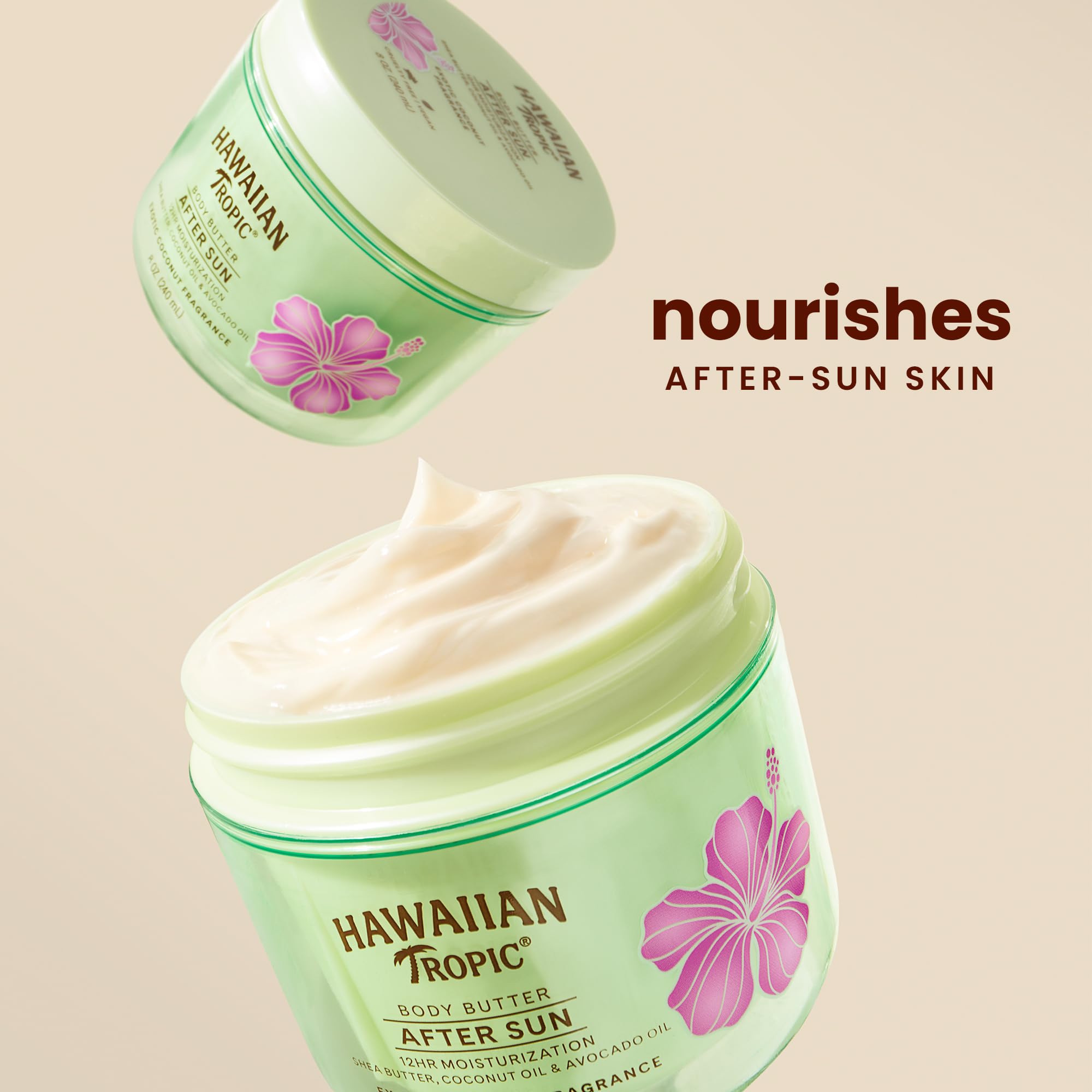 Hawaiian Tropic After Sun Lotion Moisturizer And Hydrating Body Butter With Coconut Oil, 8 Ounce