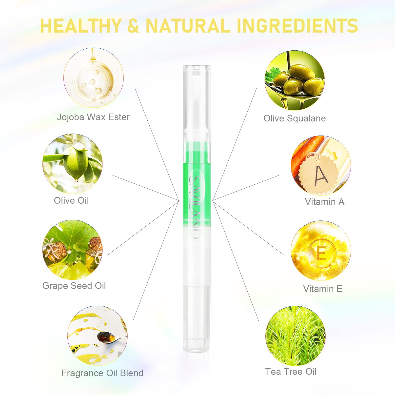 Saviland Natural Cuticle Oil Pen: 6Pcs Revitalizing Cuticle Oil For Nails With Vitamin E Repaired Cuticles Overnight Cuticle Sof