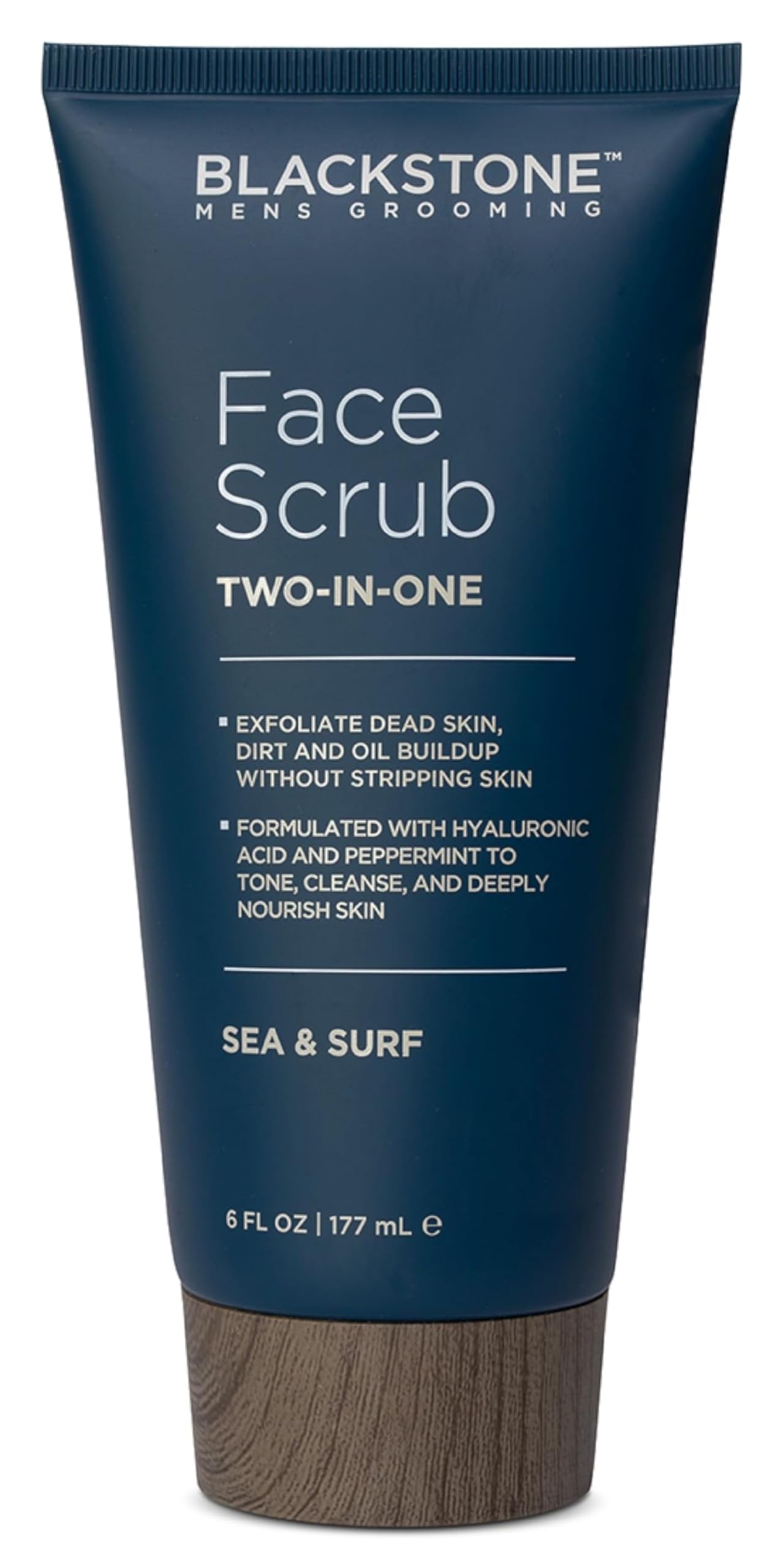 Blackstone Men's Grooming 2-in-1 Facial Scrub & Shave Gel with Hyaluronic Acid and Peppermint - Cleanse & Exfoliate | Hydrates S