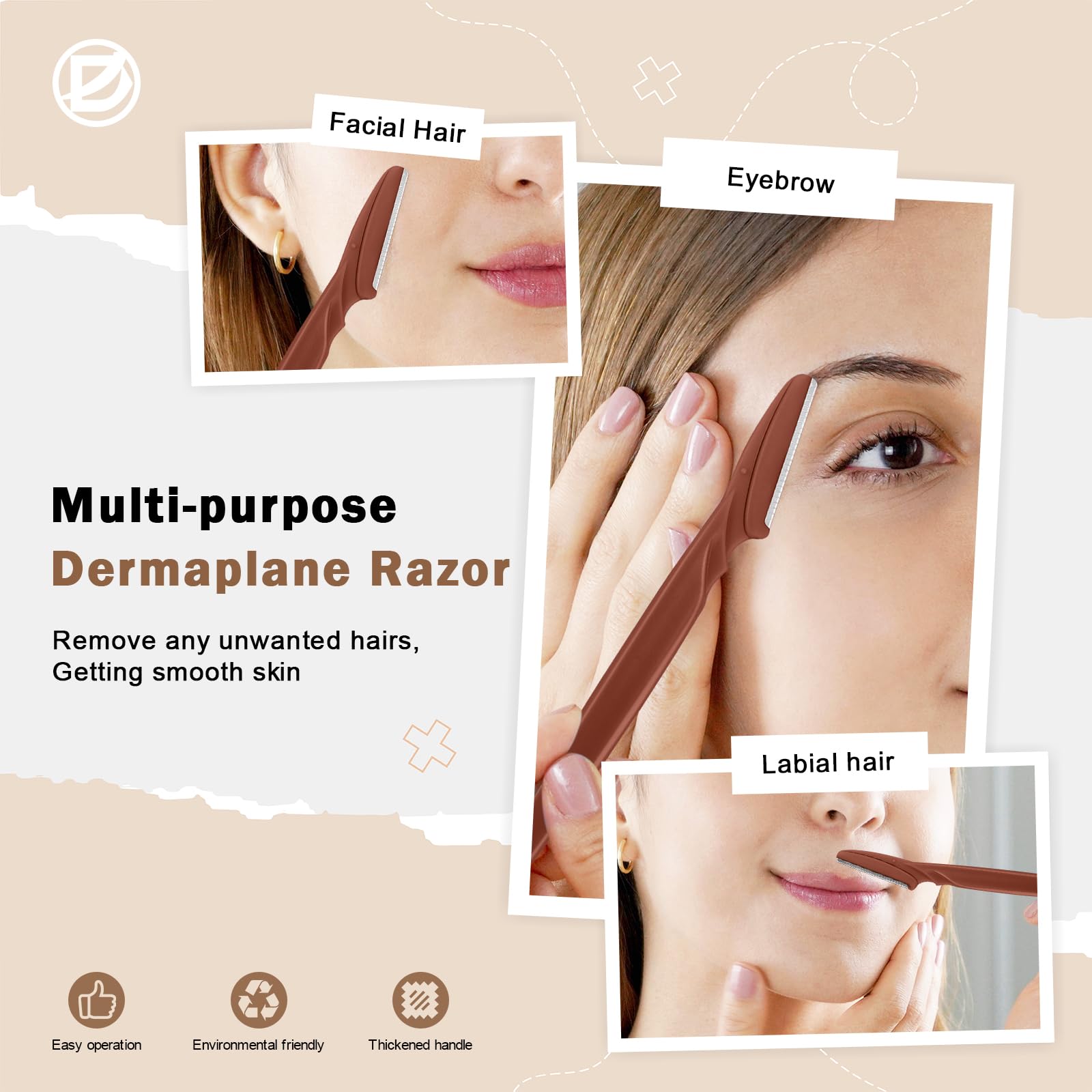 D Dermaplane Razor For Women Face - 6Pcs Face Razors For Women - Eyebrow Razor With Precision Cover - Dermaplaning Tool For Face