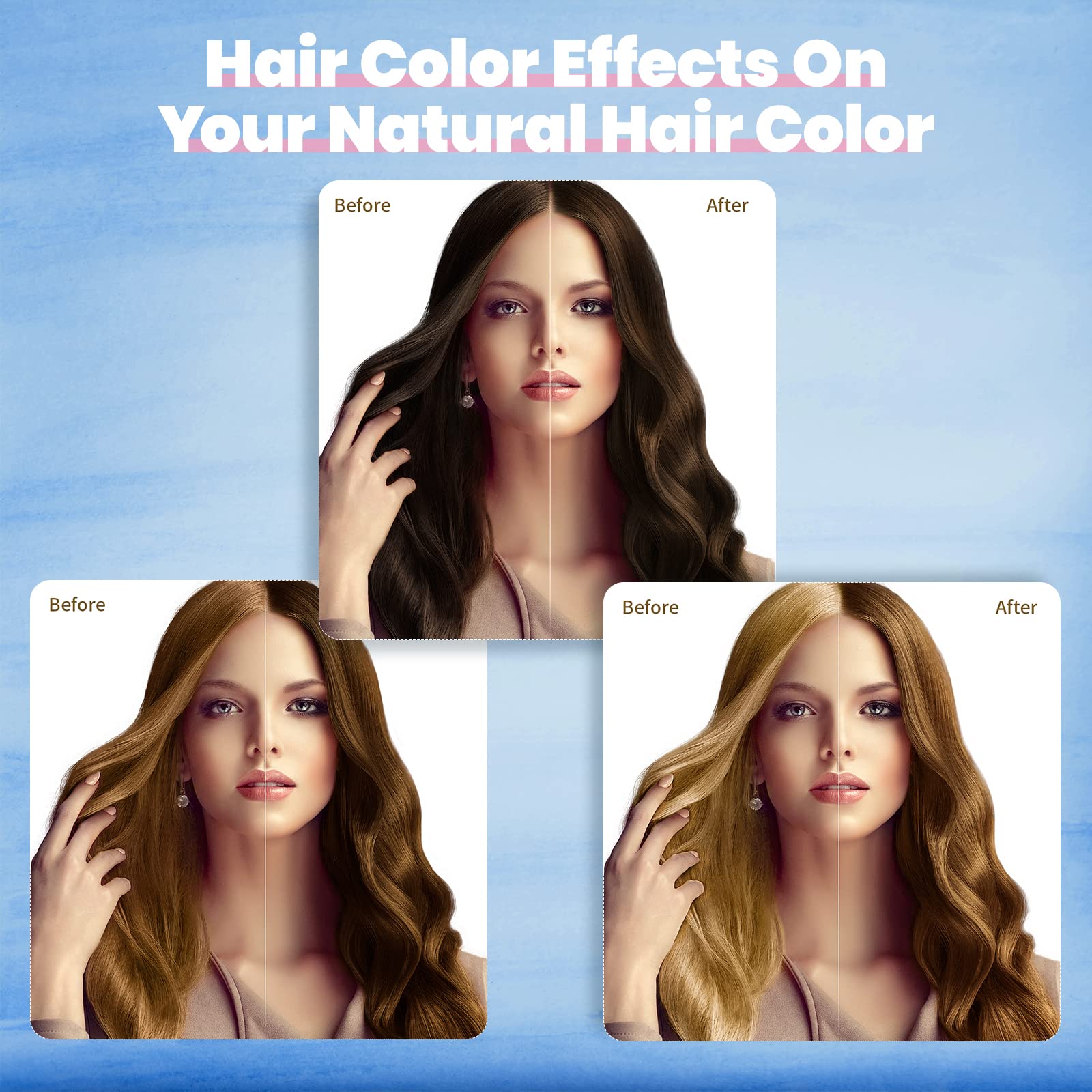 Bojica Hair Color Shampoo, Brown Hair Dye Shampoo 3 In 1 For Women&Men Herbal Ingredients Hair Dye In Minutes/Semi-Permanent/(16
