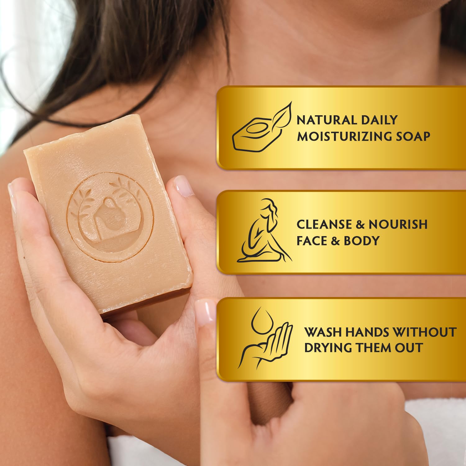 Ancient Greek Remedy Organic Face And Body Soap Bars For Dry, Normal Skin For Women And Men Pack Of 5