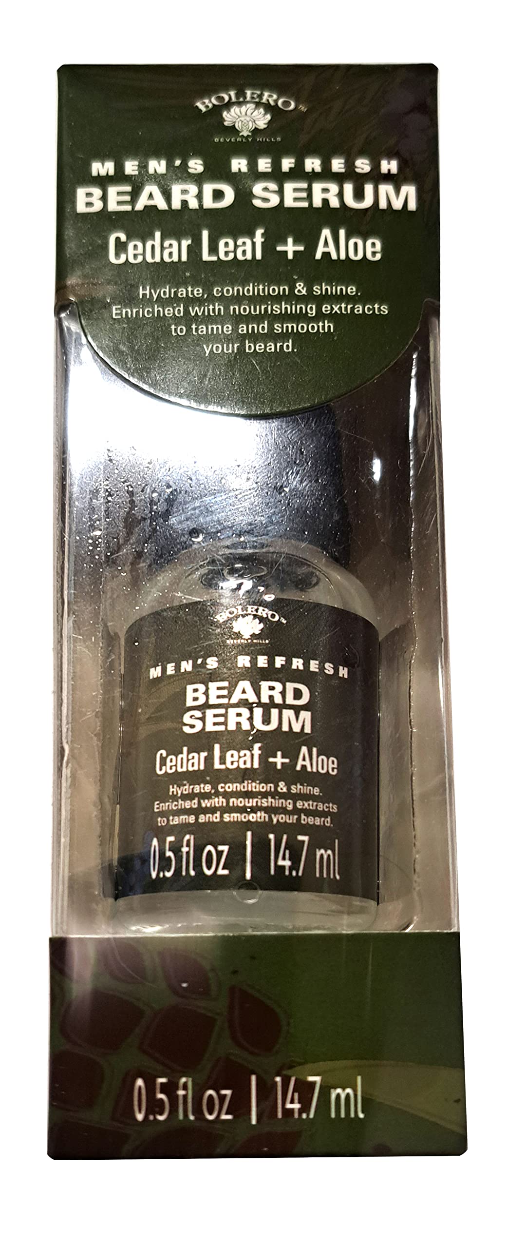 Bolero Beverly Hills Mens Refresh Beard Serum - Cedar Leaf & Aloe 0.5Fl Oz (14.7Ml)