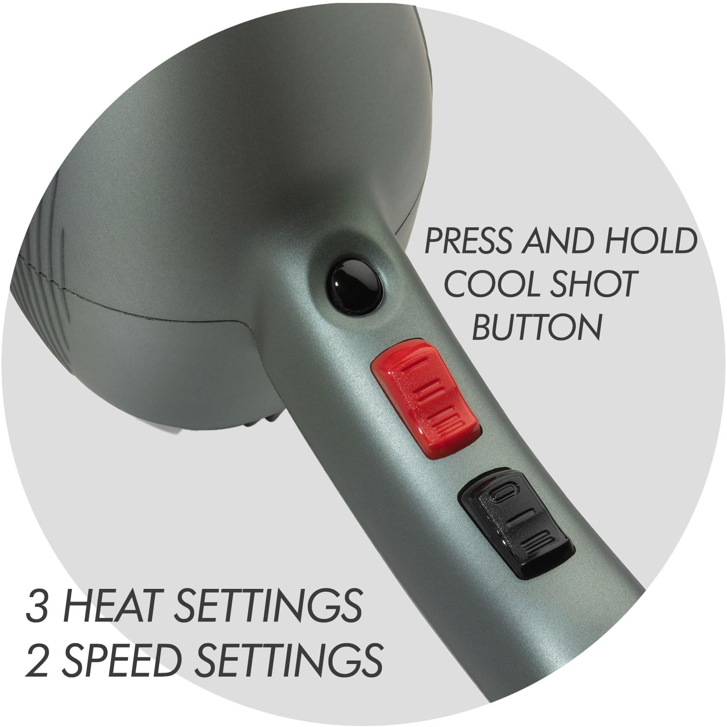 Sam Villa Lightweight & Quiet Ionic Professional Hair Dryer With Variable Speed & Temperature, Sea Smoke