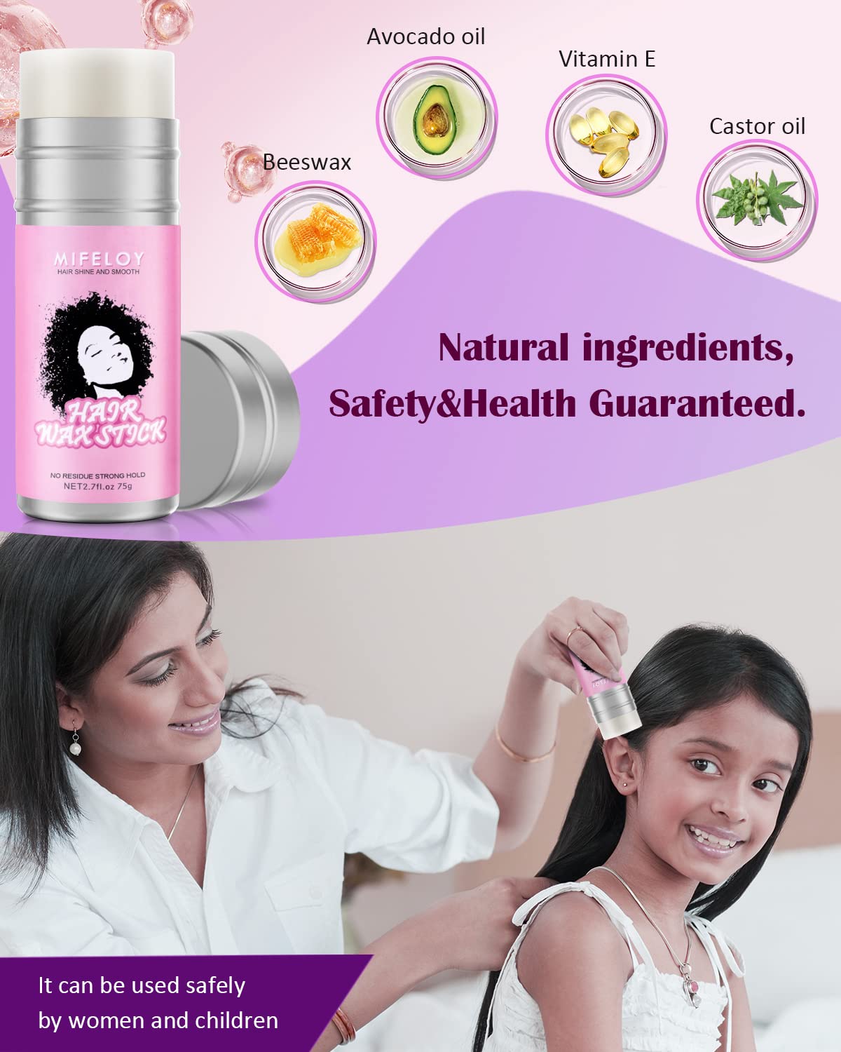 Pomade Taming Stick For Smoothing Frizzy Hair And Flyaways, Long Lasting Styling Cream Gel, Women'S Slick Back Hair Glue, 5 In 1