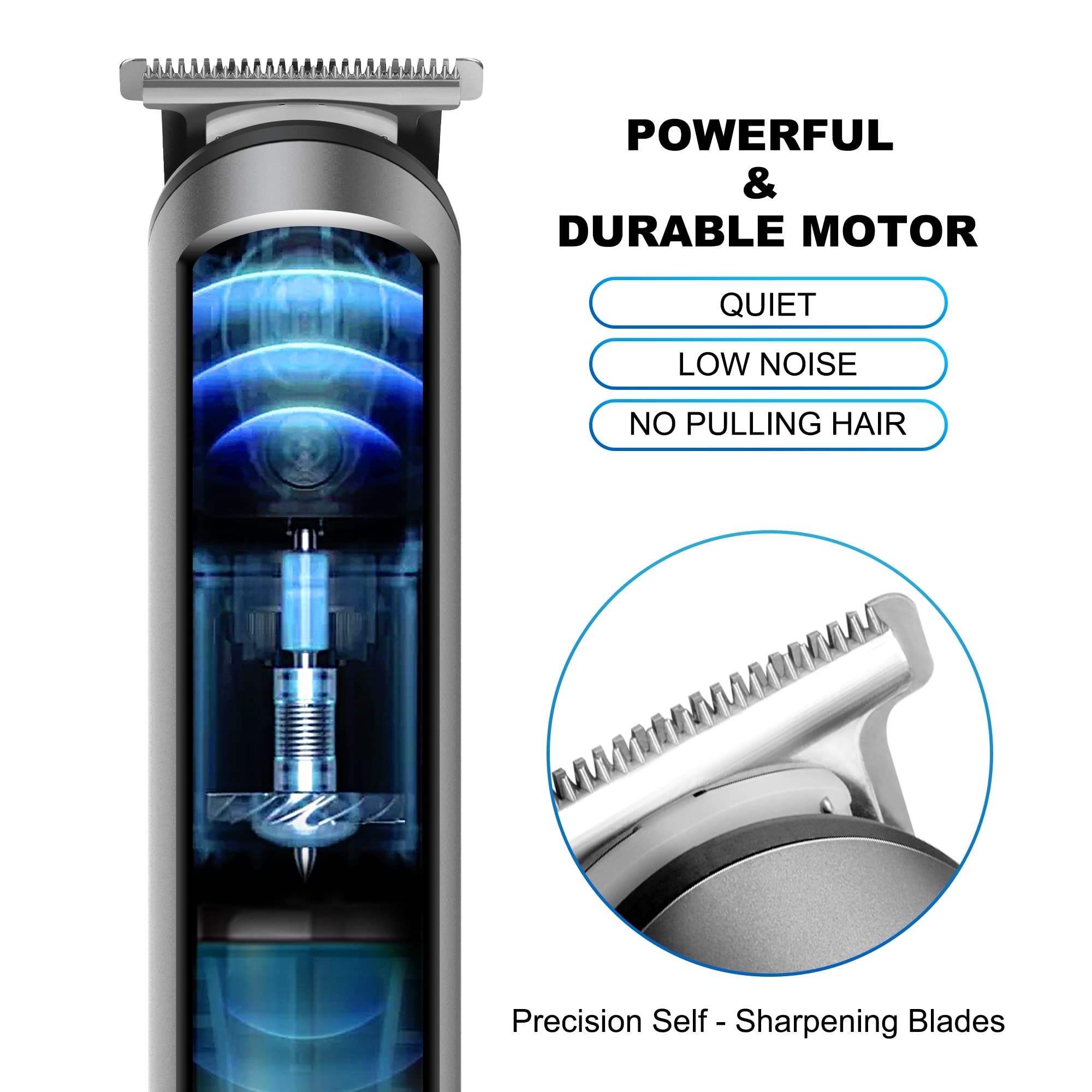 Pritech Hair Trimmer For Men, Electric Groin Hair Trimmer, Rechargeable Hair Clippers, Cordless Men'S Beard Trimmer, Waterproof