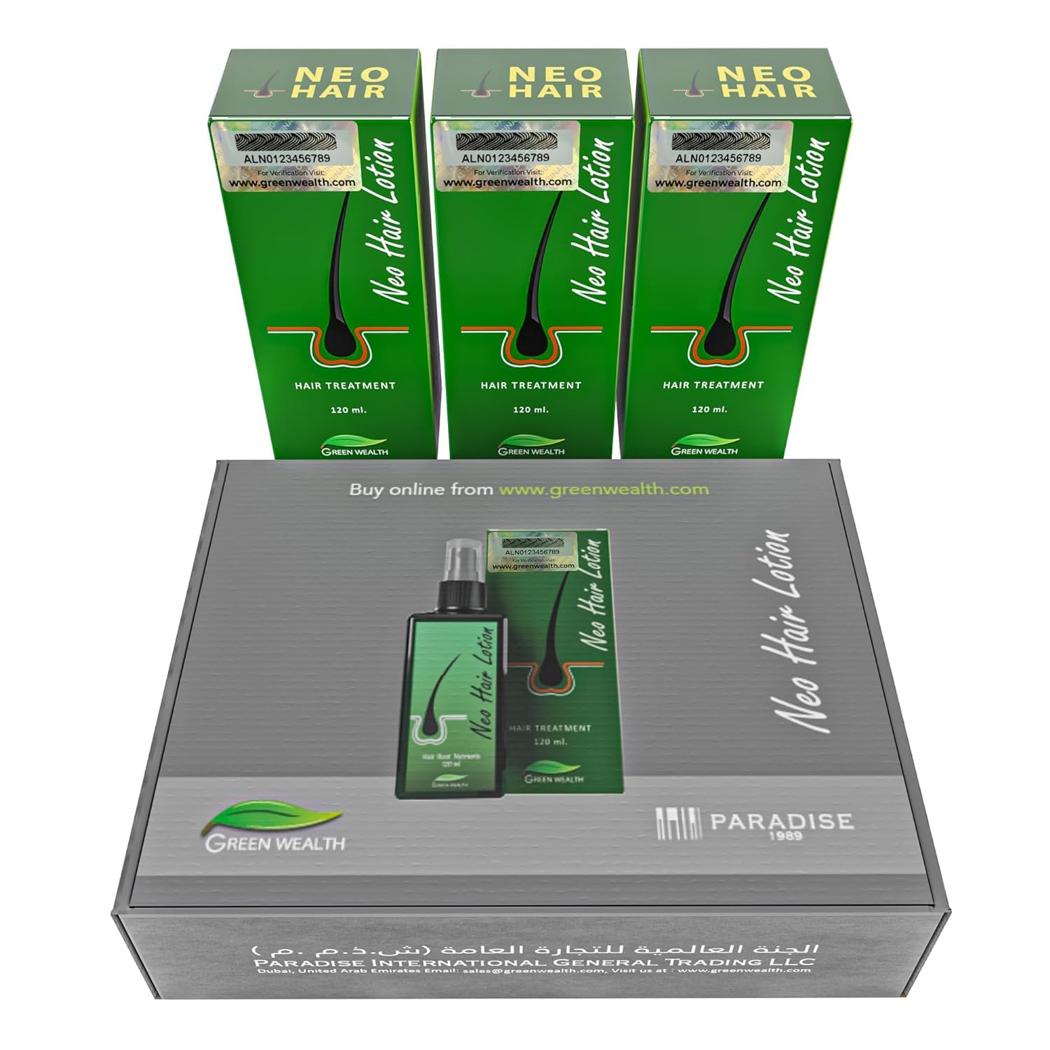 Green Wealth Neo Hair Lotion, 120 Ml, Hair Regrowth Treatment Hair Growth Strengthens Damaged Hair Loss And Revitalizes Scalp Ha