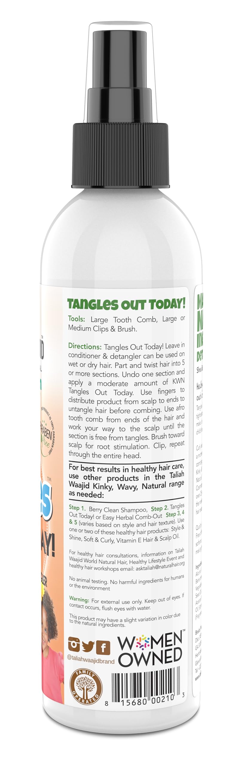Taliah Waajid For Children Tangles Out Today Leave-In Conditioner | Detangler For Kids With Kinky, Wavy & Natural Hair | Repairs