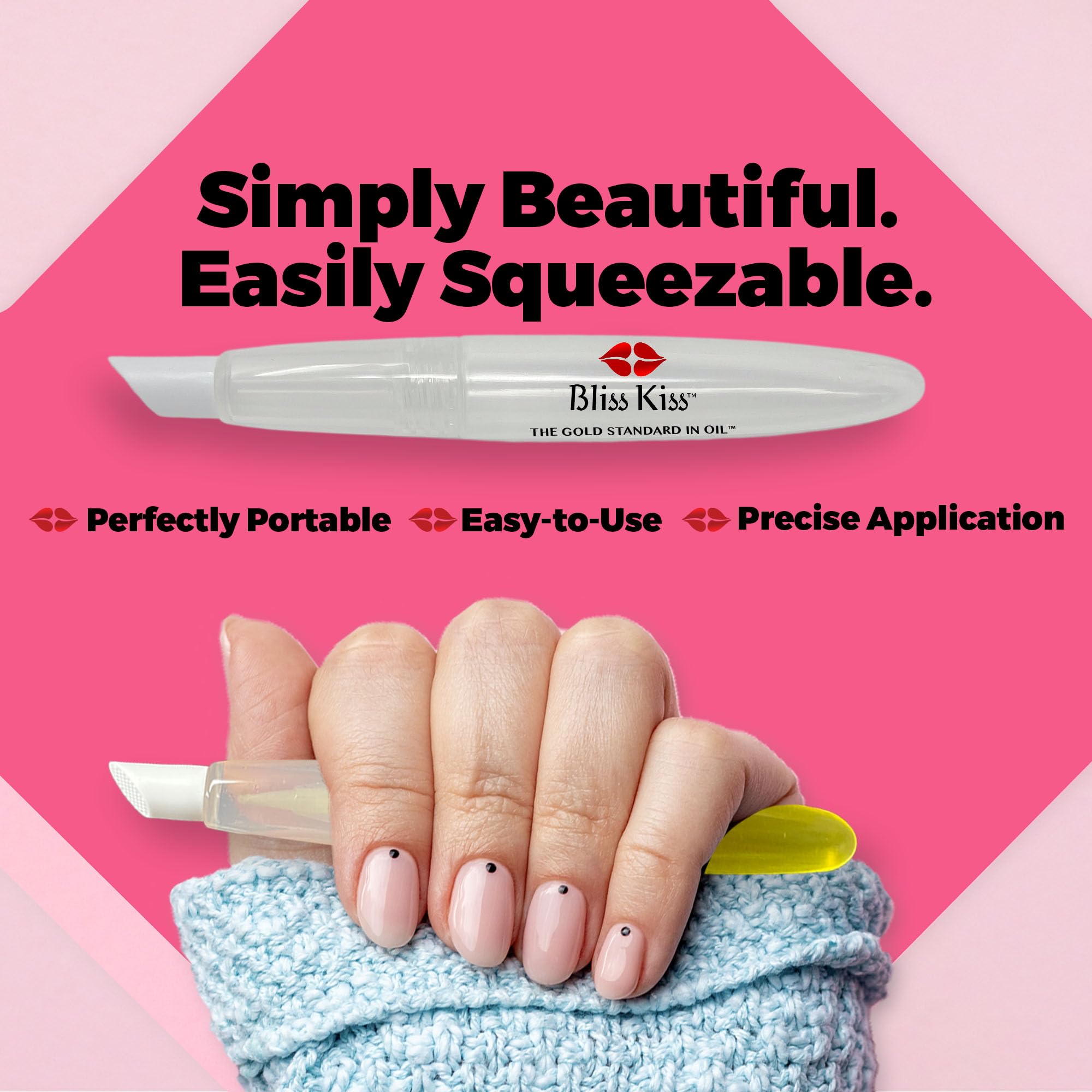 Refillable Squeeze Cuticle Oil Pen, Empty 3-Pack, Ideal For Nail Growth Oil And Nail Oil Application - Bliss Kiss