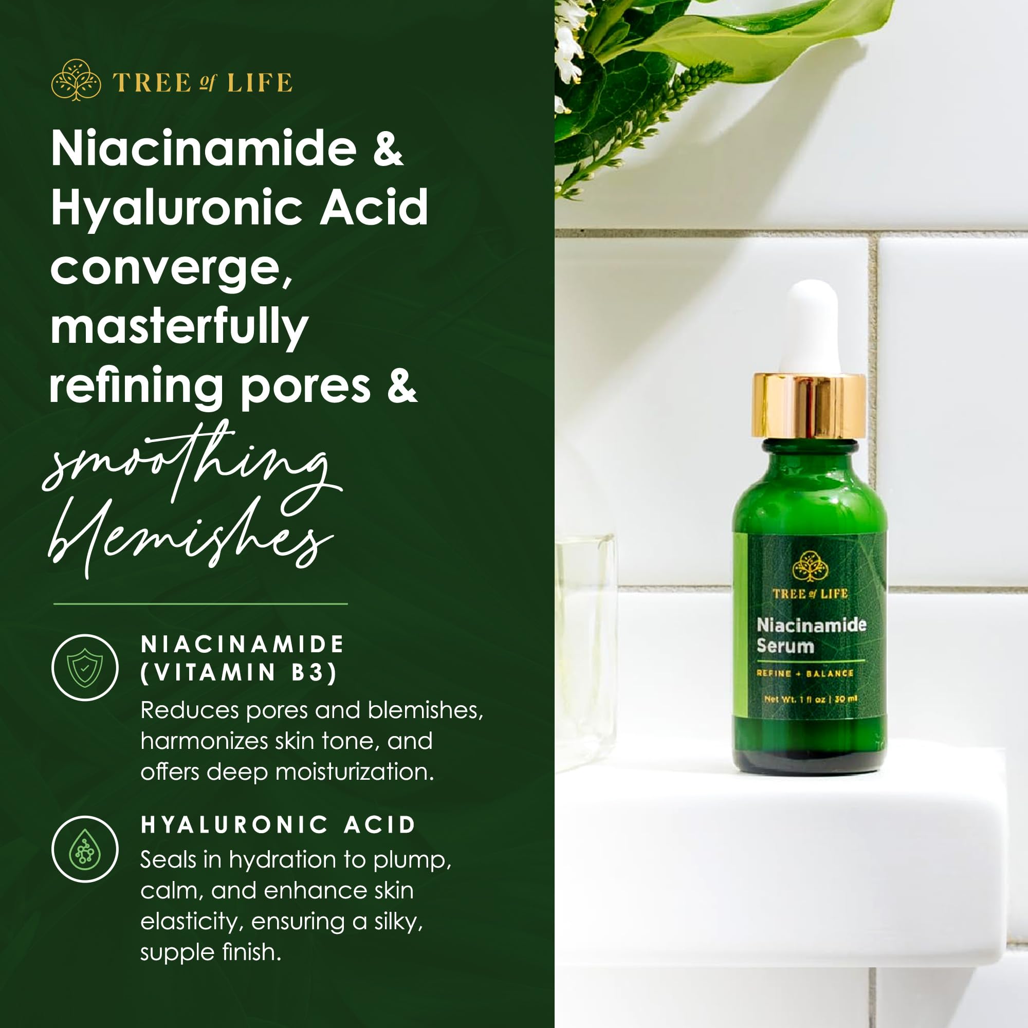 Tree Of Life Niacinamide Vitamin B3 Serum, Hydrating Face Oil For Dark And Age Spots, Tightens Pores, Facial Serums For Sensitiv