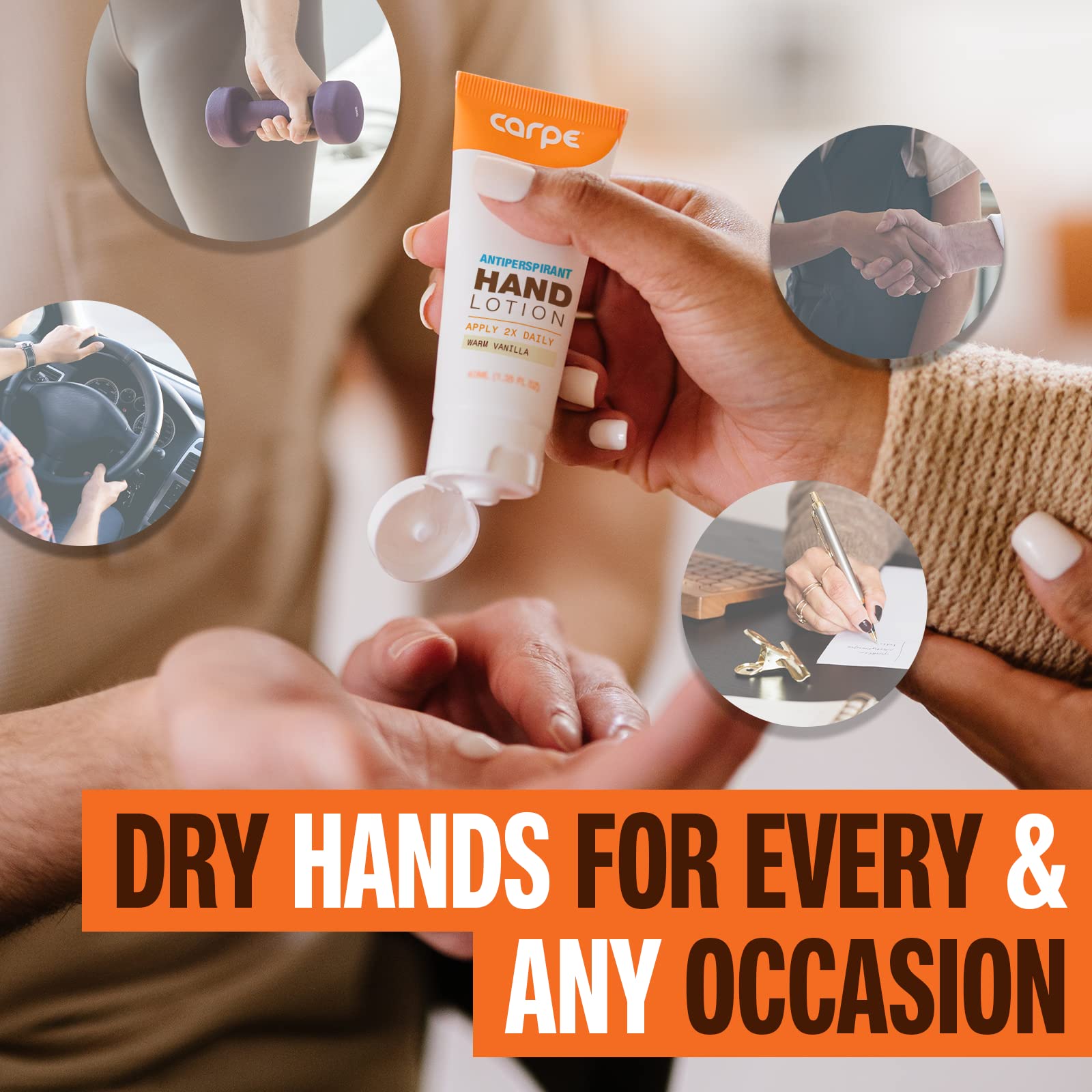 Carpe Antiperspirant Hand Lotion (Pack Of 2) A Dermatologist-Recommended Smooth Lotion That Helps Stop Hand Sweat, Great For Hyp