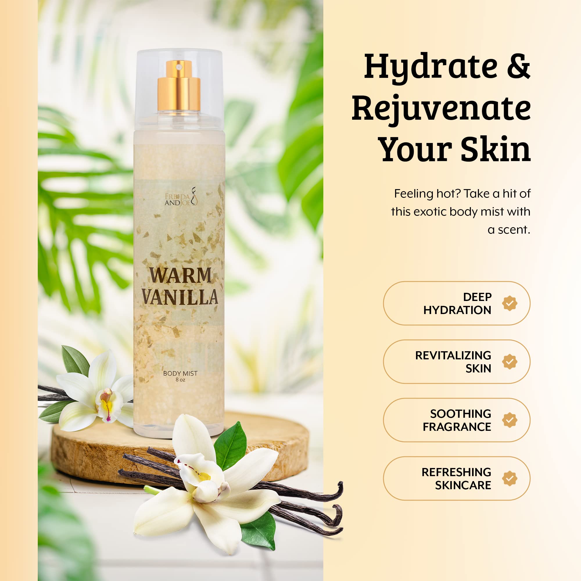 Warm Vanilla Unisex, Womens Perfume Fragrance Body Mist & Sprays, Women'S Fruity Luxury Scented Gifts & Presents, 8 Oz Fine Mist
