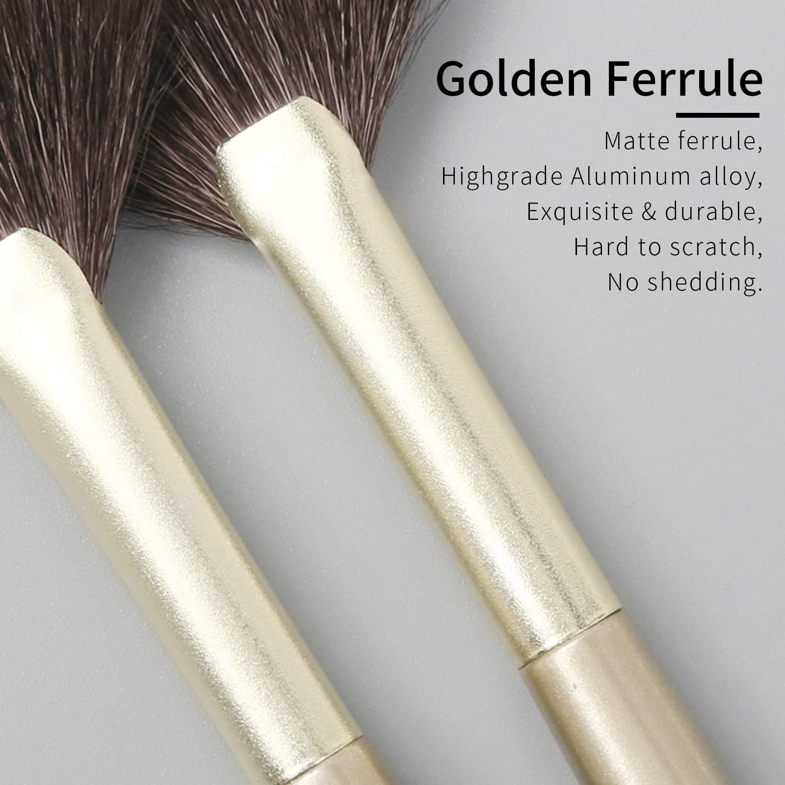 Enzo Ken Fan Makeup Brush, Natural Hair Makeup Brushes, Eye Makeup Fan Brush, Small Powder Brush, Nose Contour Brush For Makeup,
