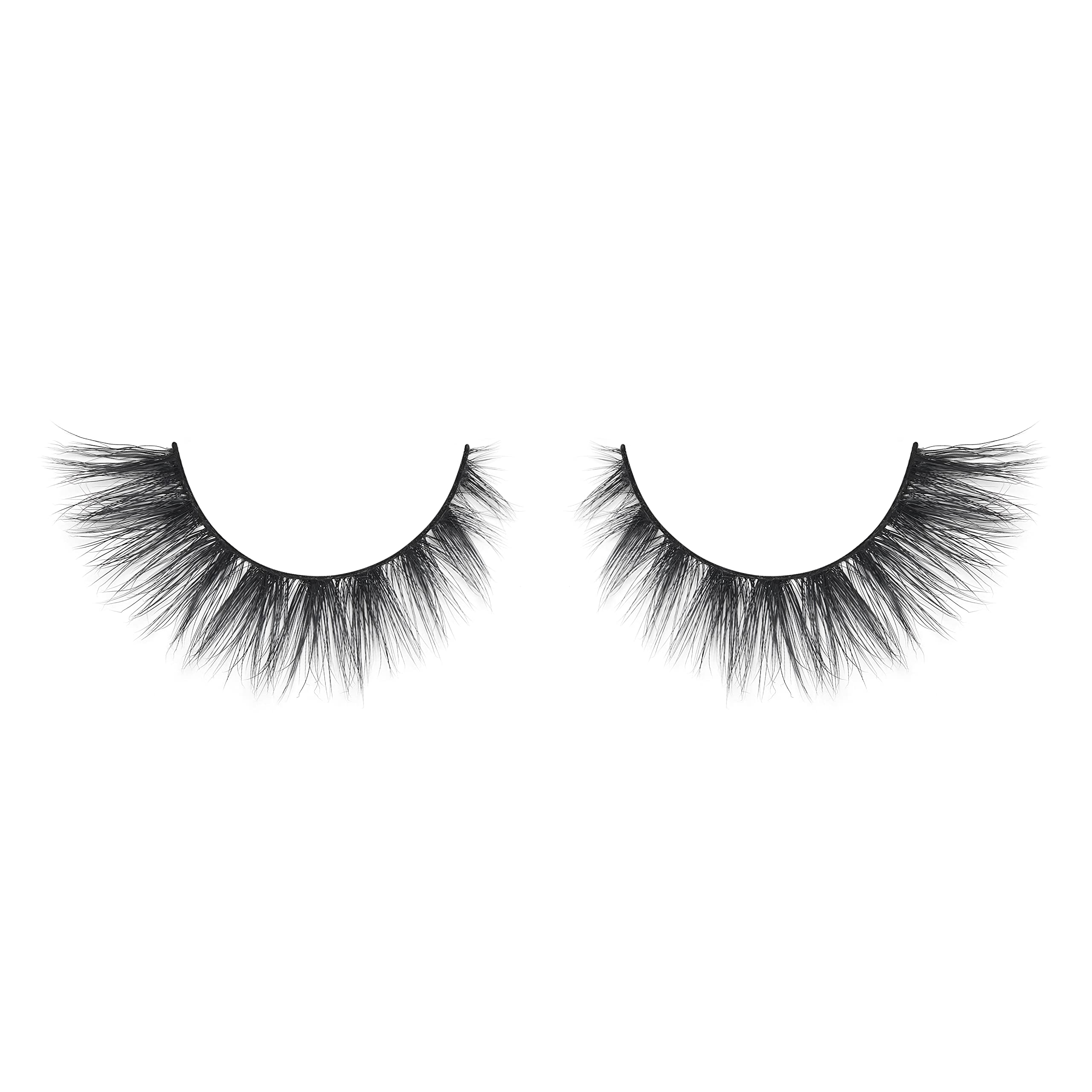 Lilly Lashes Naturale Faux Mink False Eyelashes, 13Mm, Reusable, Cat Eye, Wispy Lashes, Black, Pair